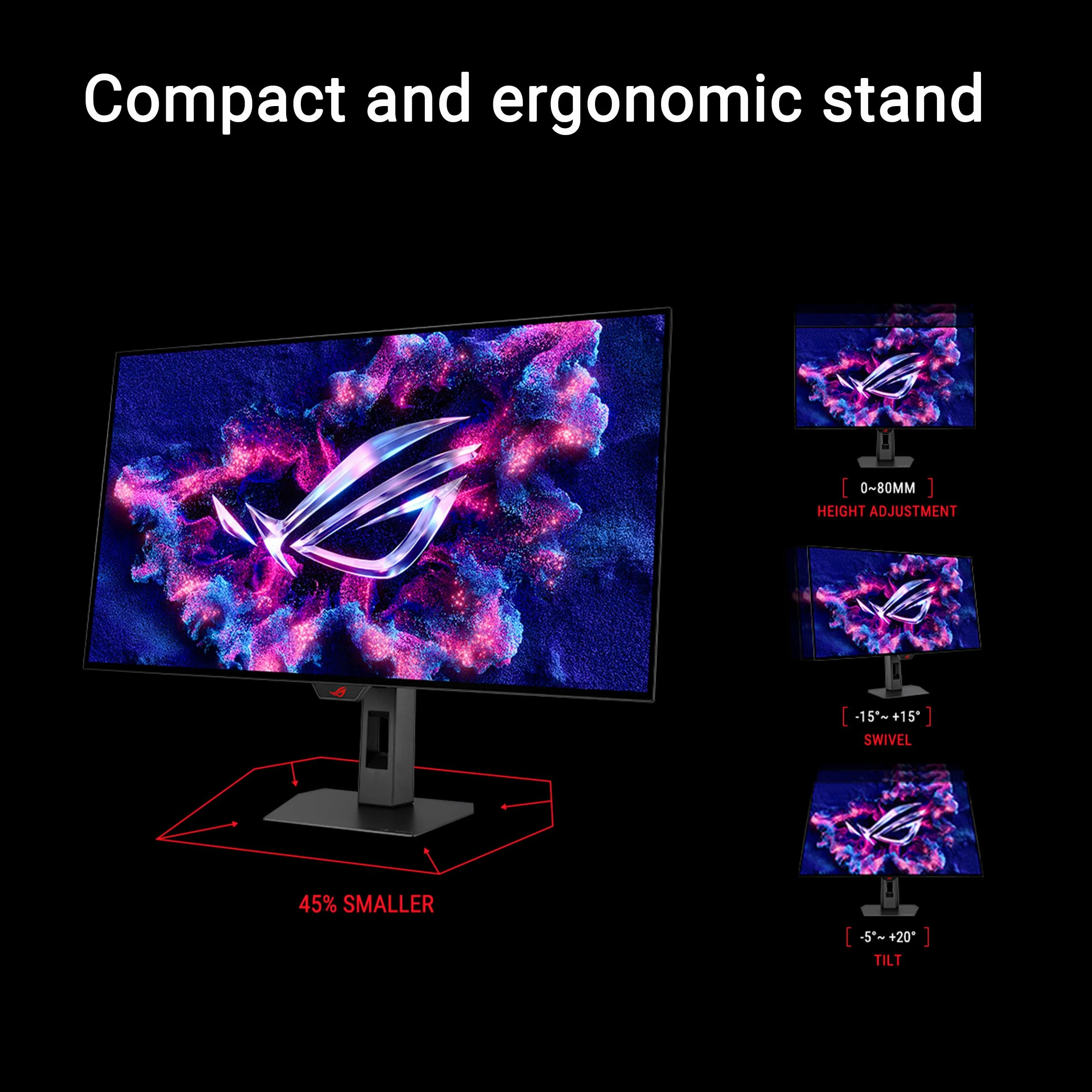 ROG Strix OLED XG32UCWMG TrueBlack błyszczący wyświetlacz OLED 32", 4K, Dual Mode (4K do 240 Hz, FHD do 480 Hz), 0,03 ms, Care Pro, Neo Proximity Sensor, VESA DisplayHDR 400, USB-C, HDMI 2.1