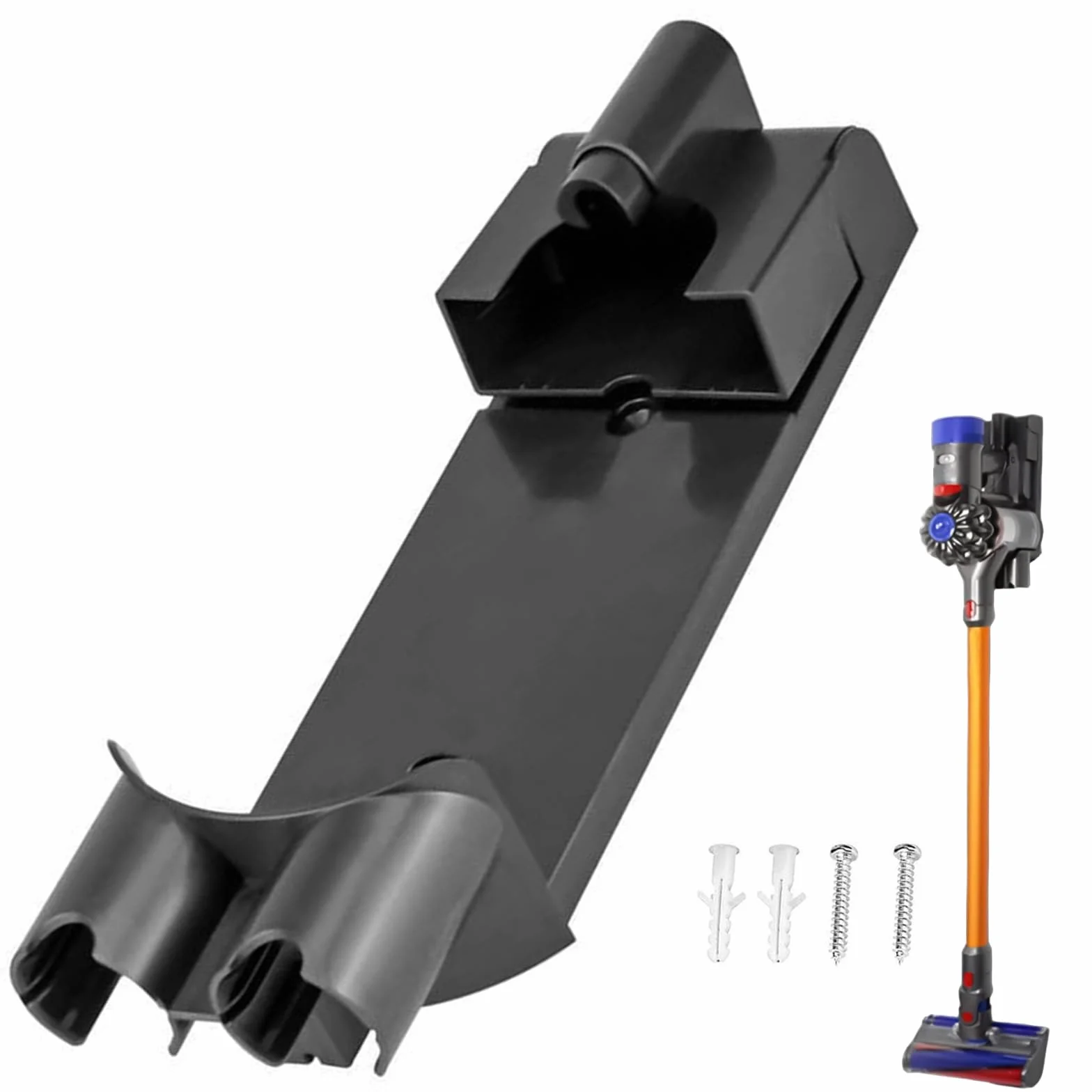 Uchwyt ścienny kompatybilny z odkurzaczem Dyson V7/8, akcesoria, uchwyt do odkurzacza, tworzywo sztuczne, stojak ładujący (32 x 10 cm)