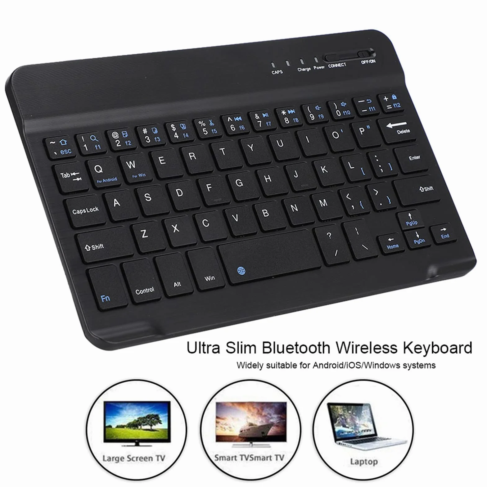7-8 cali tablet, wąskie światło bezprzewodowa klawiatura Bluetooth dla Androida przenośna klawiatura iOS czarna klawiatura ze stopu aluminium iOS