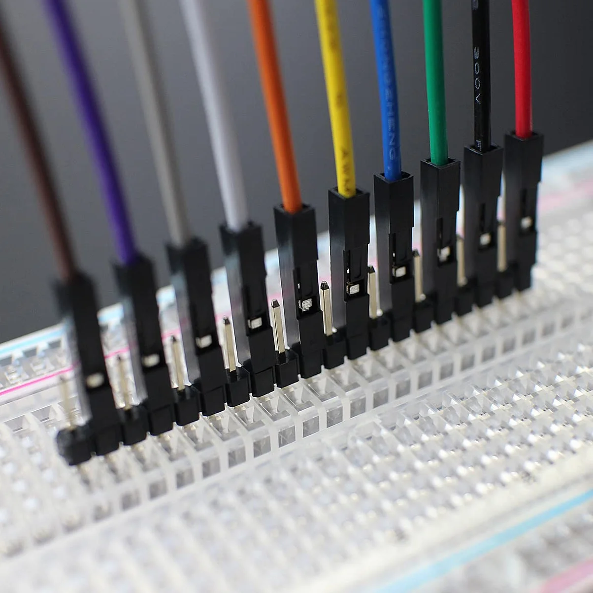 Breadboard Jumper Wires 20AWG, Bestlus Exsiv Breadboard Jumper Wires 100 mm kabel mostki wtykowe 10 cm M/F, 10 kolorów, opakowanie 120, Square Head 0,1'' (4'', M/F)