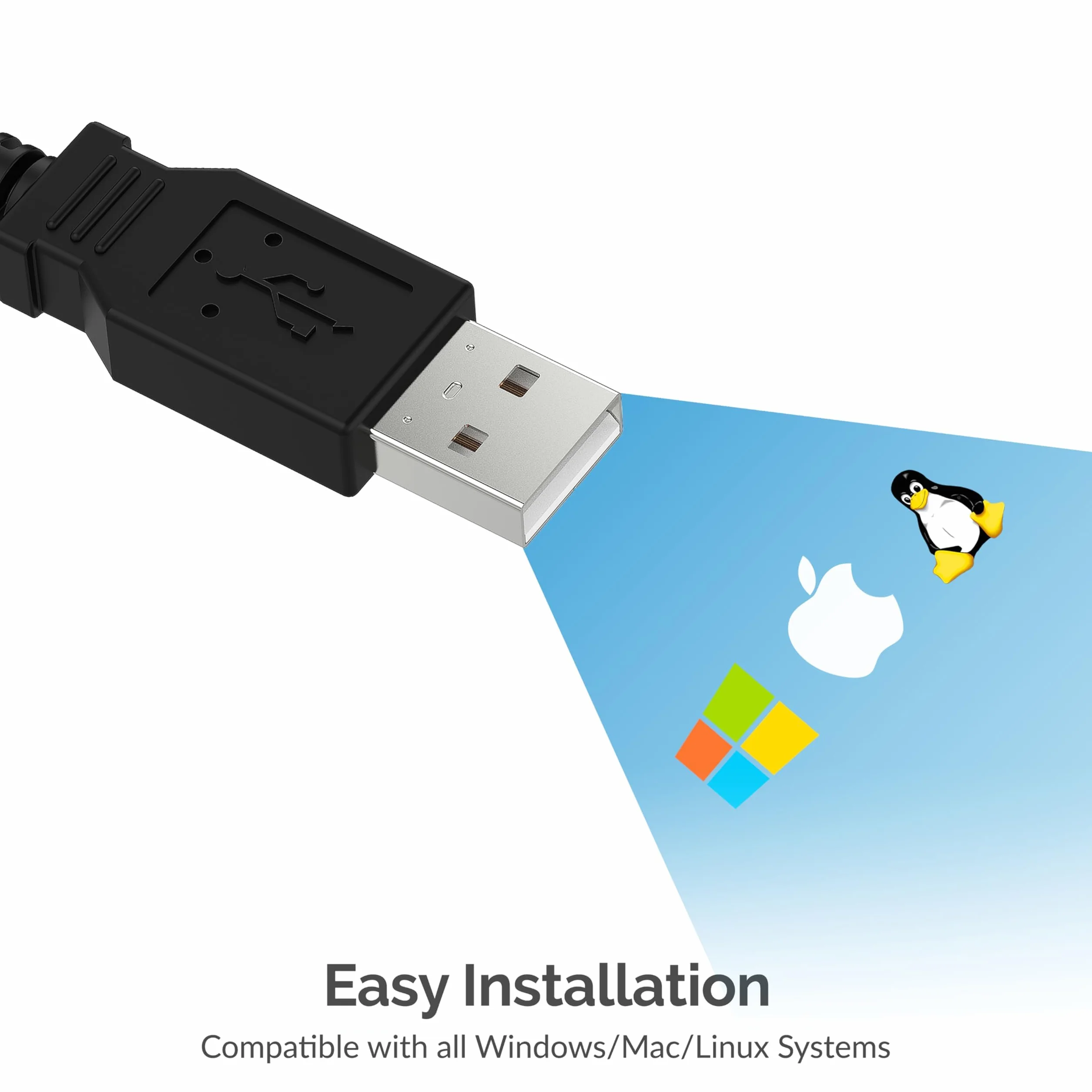 Sabrent Adapter USB na szeregowy (30 cm) USB na RS232 kabel szeregowy, kabel konwertera DB-9 (9-biegunowy) do Windows, Mac OS, Linux (SBT-USC1K)