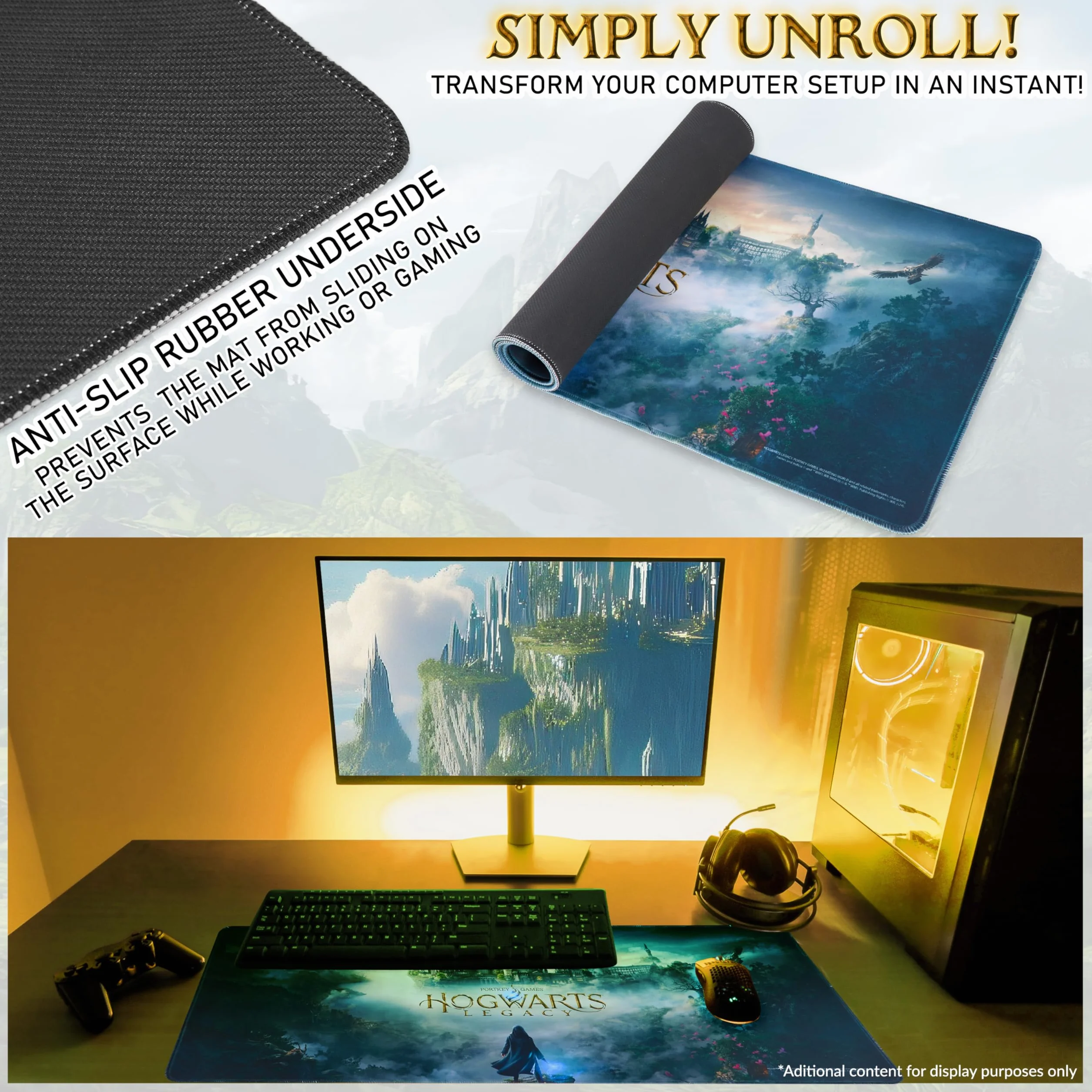 Harry Potter Hogwarts Legacy Gaming Mouse Pad Duża mata na biurko 80 x 35 cm Mata ochronna na biurko PC Laptop Klawiatura Akcesoria na biurko