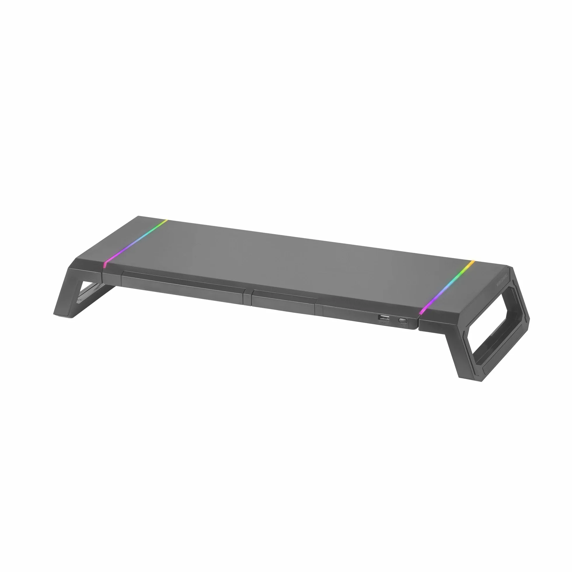 Mars Gaming MGS-ONE Czarny, Podstawka Monitor Chroma RGB, Regulowany Rozmiar, Podstawka Smartfon i Tablet, Przednie USB 2.0
