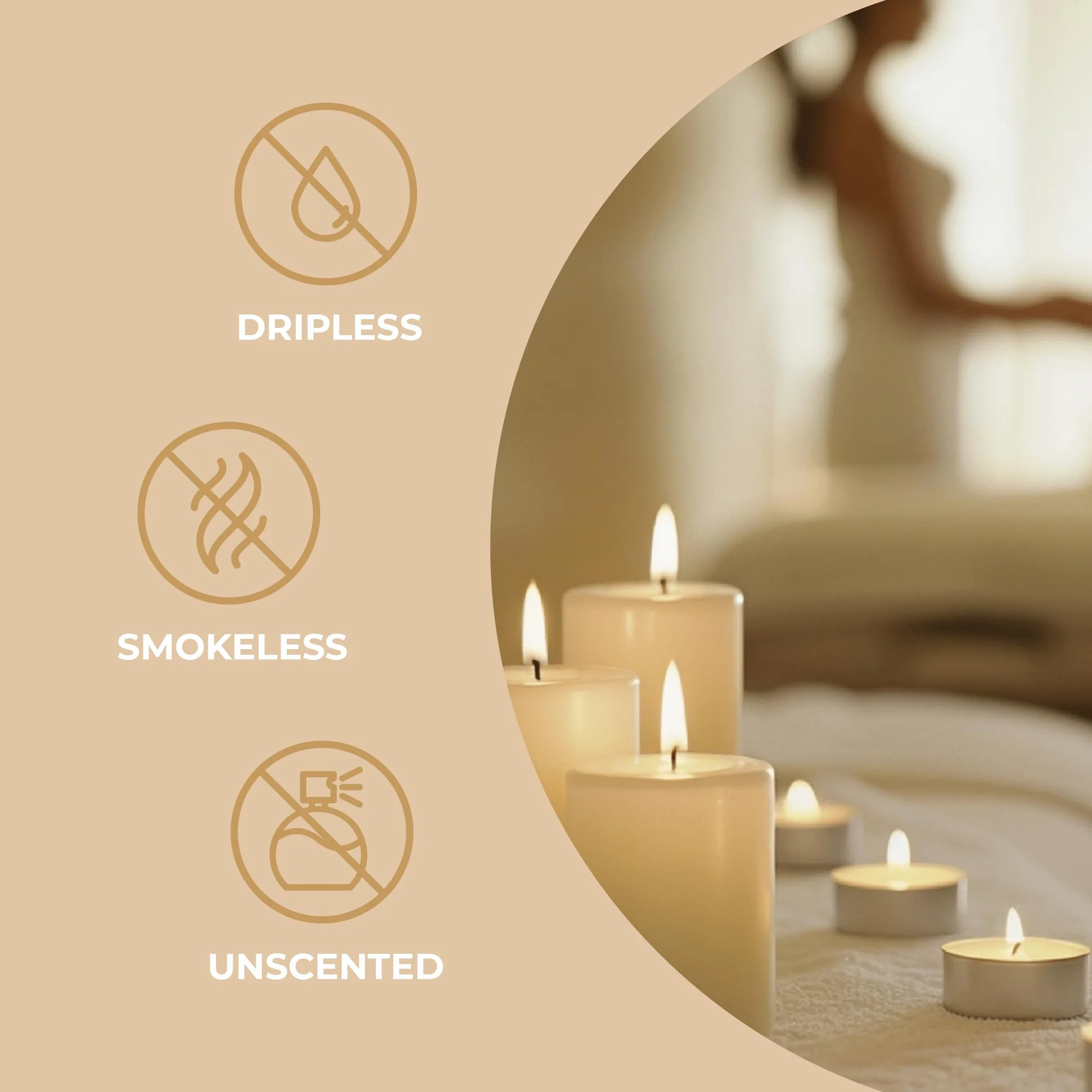 Świeczki Tealight Horeca 4 Godziny Palenia Zestaw 50 Białych Bez Zapachu