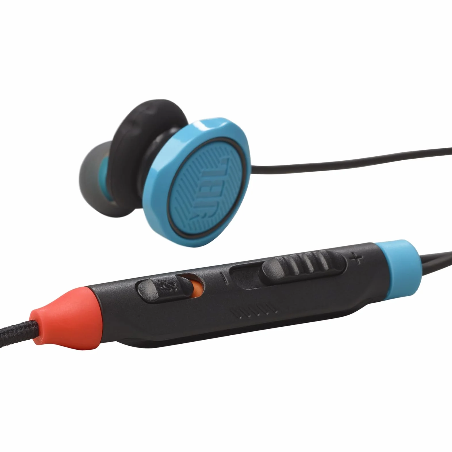 JBL Quantum 50 N Słuchawki Przewodowe Douszne do Gier z Mikrofonem z Funkcją Wyciszenia, USB C i Dźwiękiem JBL QuantumSURROUND, Kompatybilne z Wieloma Platformami, Niebiesko-czerwone