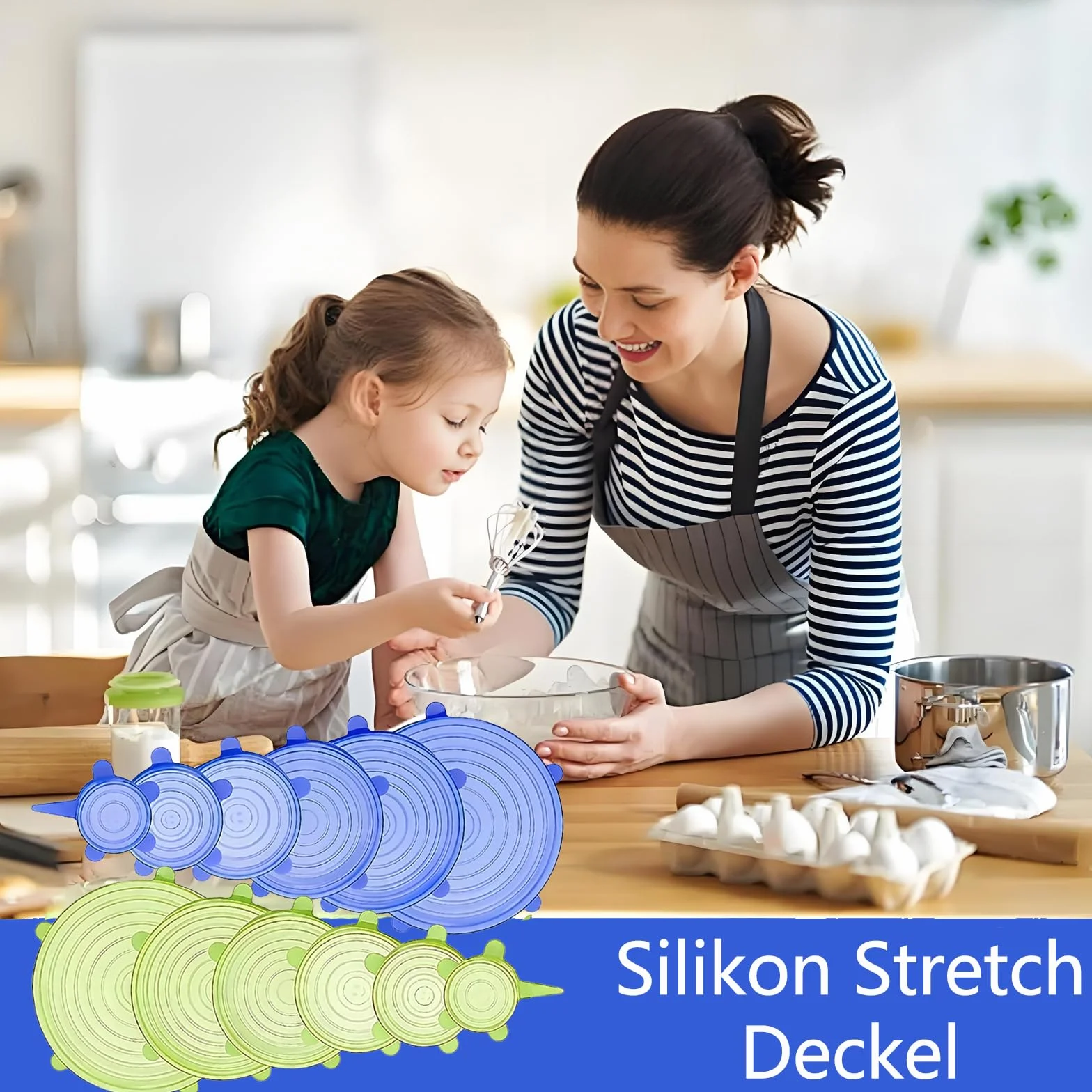 12 silikonowych pokrywek, rozciągliwych, wielokrotnego użytku, silikonowych, uniwersalnych, rozciągliwych, 6 różnych rozmiarów, pokrywki silikonowe, pokrywki do kubków na jogurt, do misek