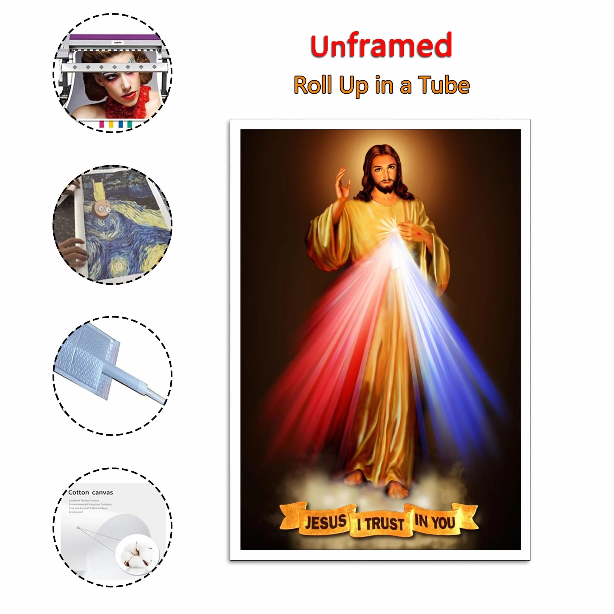 Plakat dekoracyjny Miłosierny Jezus obraz płótno 60 x 90 cm