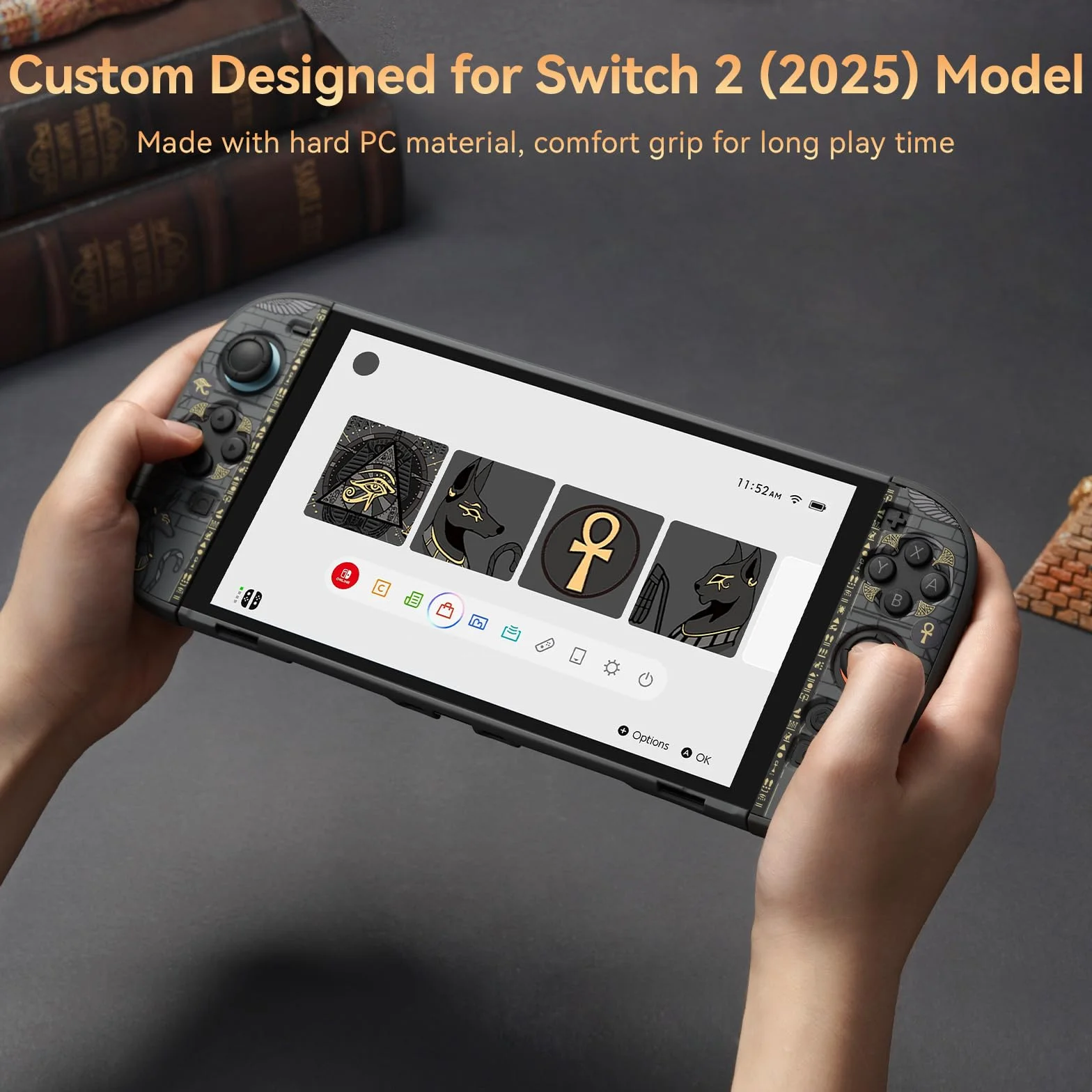 GeekShare Etui ochronne kompatybilne z Switch 2, twarda, wąska, dokująca obudowa z PC przeznaczona na konsolę do gier Switch 2 i kontrolery JC Handle - Mystic Kingdom