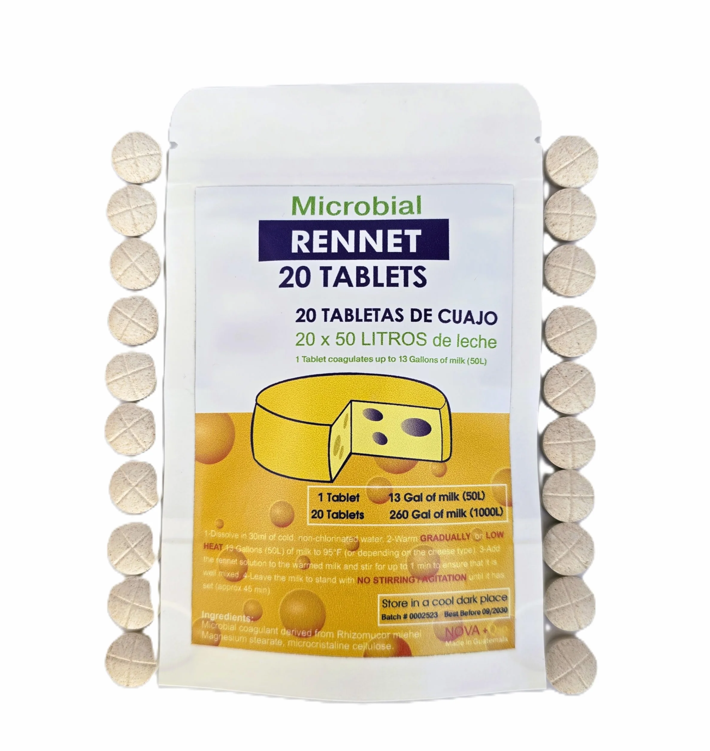 Cuajo Titanium Rennet 20 tabletek do sera, 1000 l mleka
