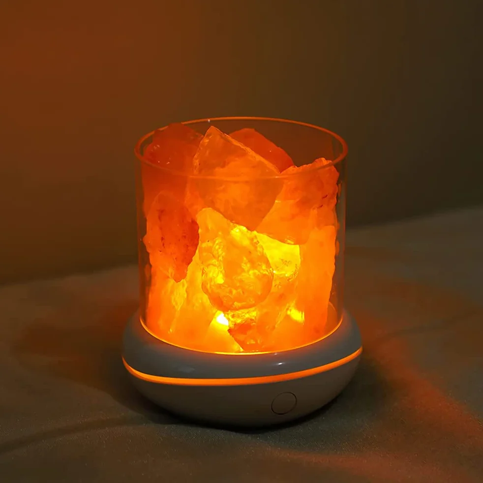 Kryształowa solna Dyfuzor zapachowy USB Solna lampka nocna solna, Kylewo12 x 10 x 10 kryształowa solna kolorowa sól kryształowa zapachowa olejek rozproszony (kolorowy 02)