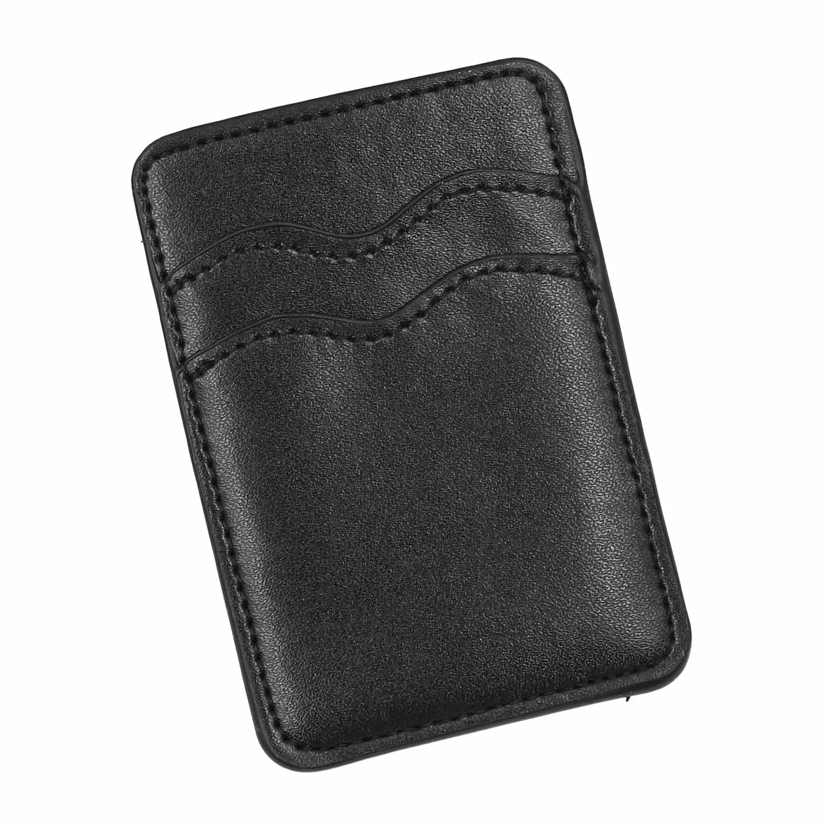 Alnicov Skórzane samoprzylepne etui na karty kredytowe, blokowanie RFID, etui na karty kredytowe, naklejka na etui na telefon (czarny)