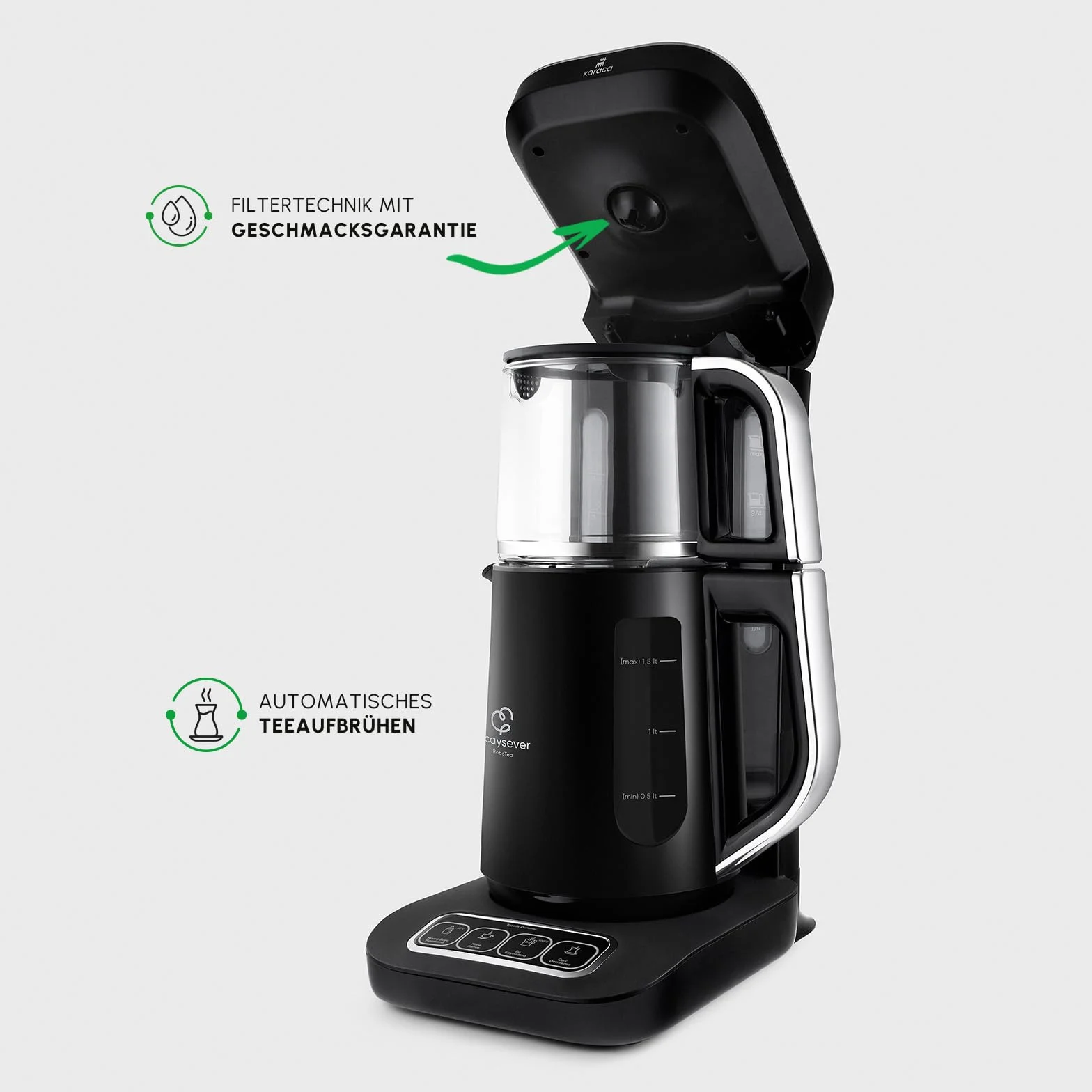 Karaca Caysever Robotea Pro 4 w 1 zaparzacz do herbaty i ekspres do kawy 2500 W chrom