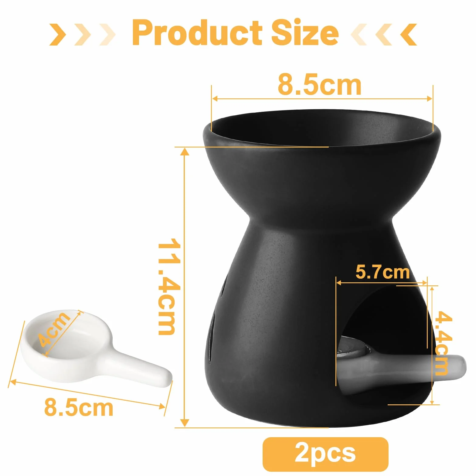 Ceramiczna lampa zapachowa palnik olejkowy dyfuzor aromatów czarny LALAGO