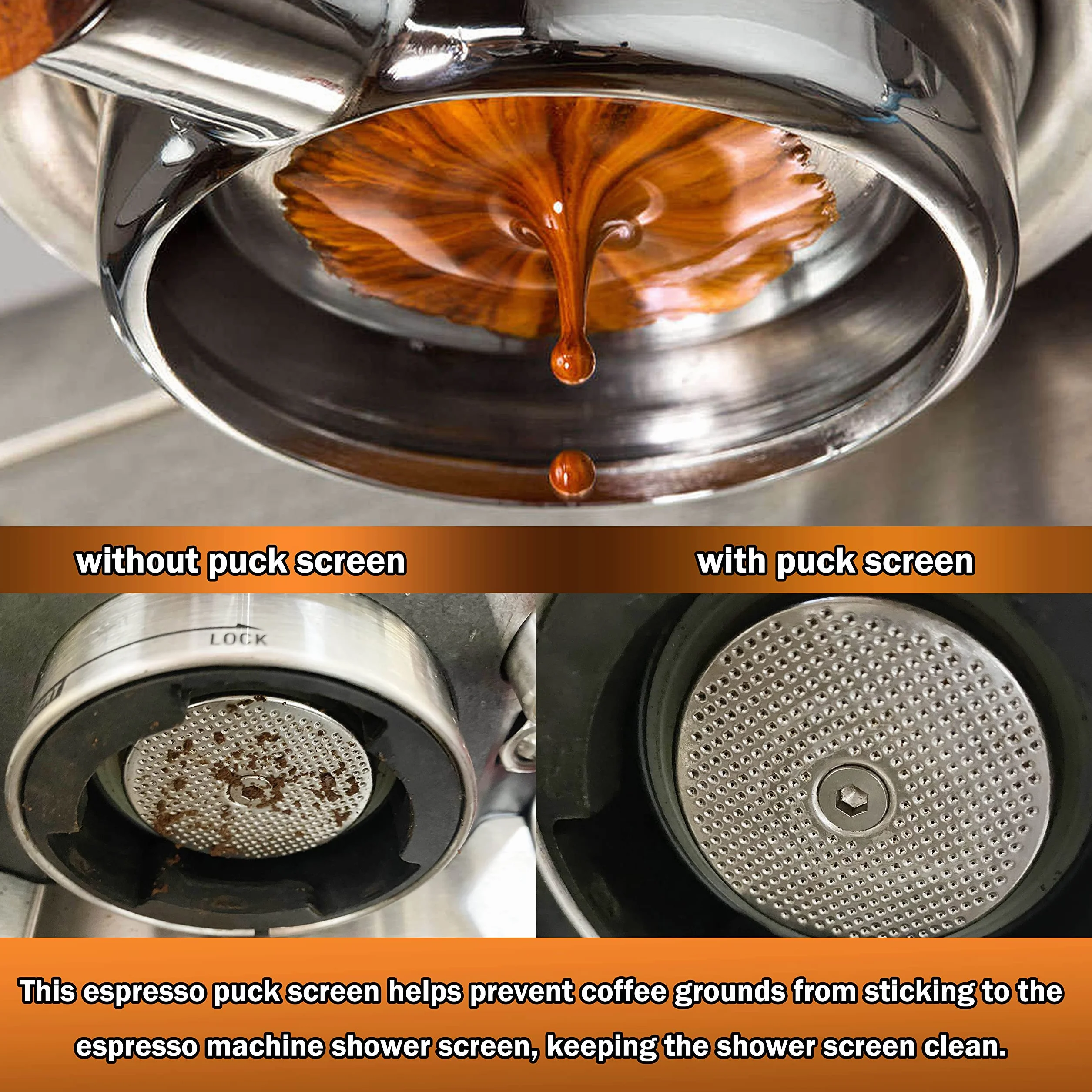 NEOUZA Krążek do espresso, 51 mm, wielokrotnego użytku, 1,7 mm, grubość 150 μm, stal nierdzewna, profesjonalny, dla baristy, filtr do kawy, siatka, do kolby, portafilter