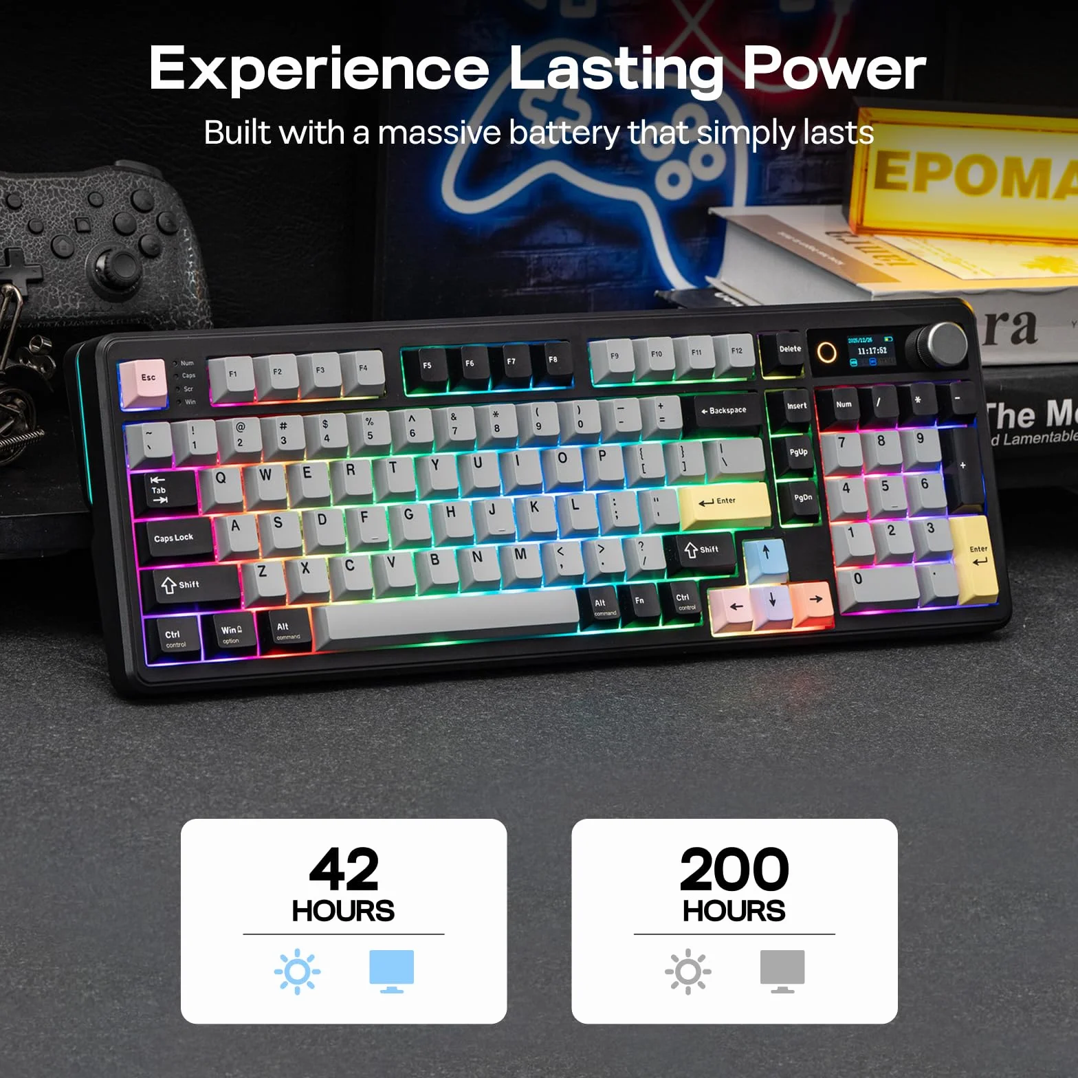 EPOMAKER TH99 Pro 96% klawiatura mechaniczna z ekranem i przyciskiem, 10000 mAh, 2,4 Ghz/BT, gorąca wymiana, niestandardowy sterownik, RGB, nasadka PBT, gazket, bezprzewodowa klawiatura gamingowa do