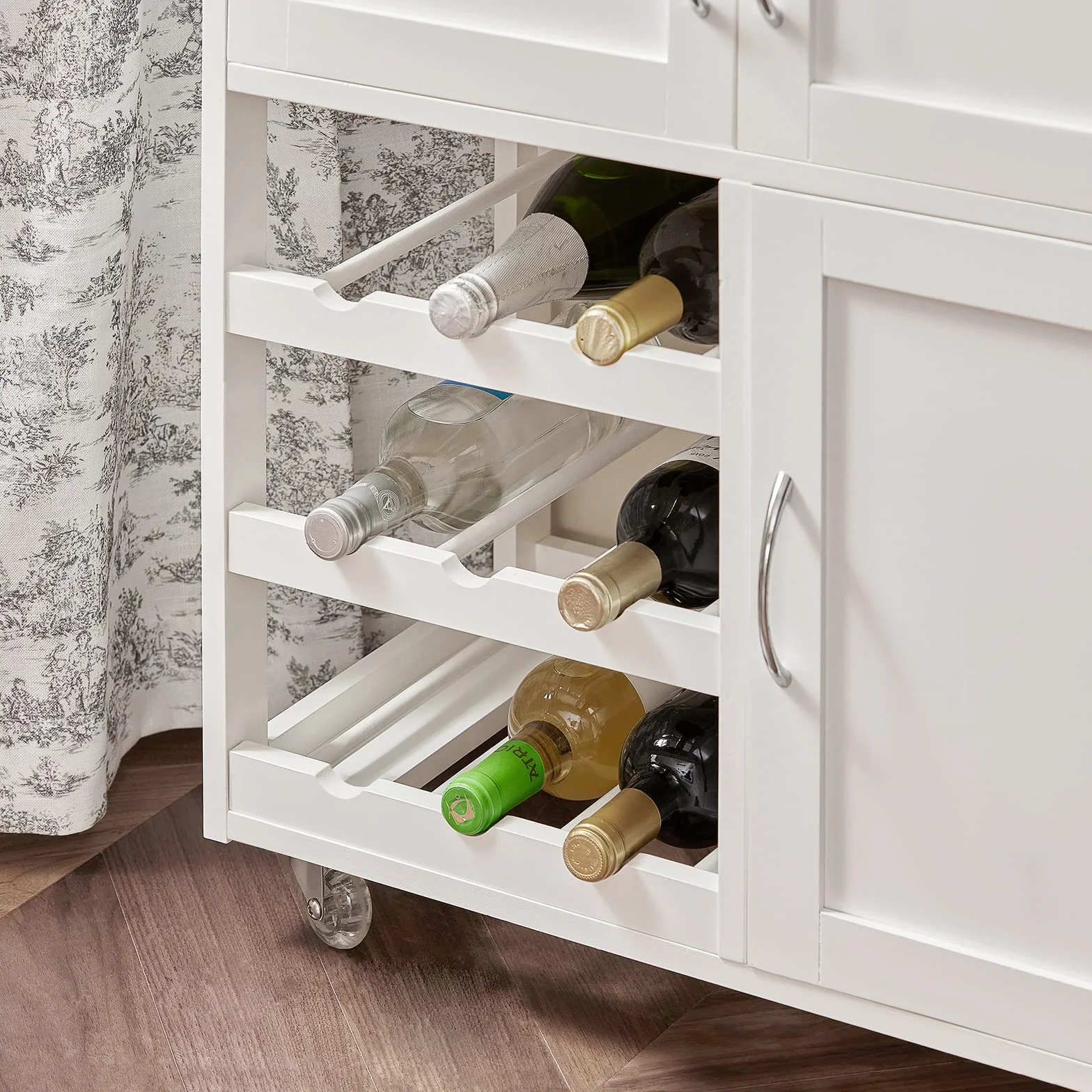 SoBuy wózek kuchenny z kółkami blat kauczukowiec 67x86x38 cm biały FKW45-WN
