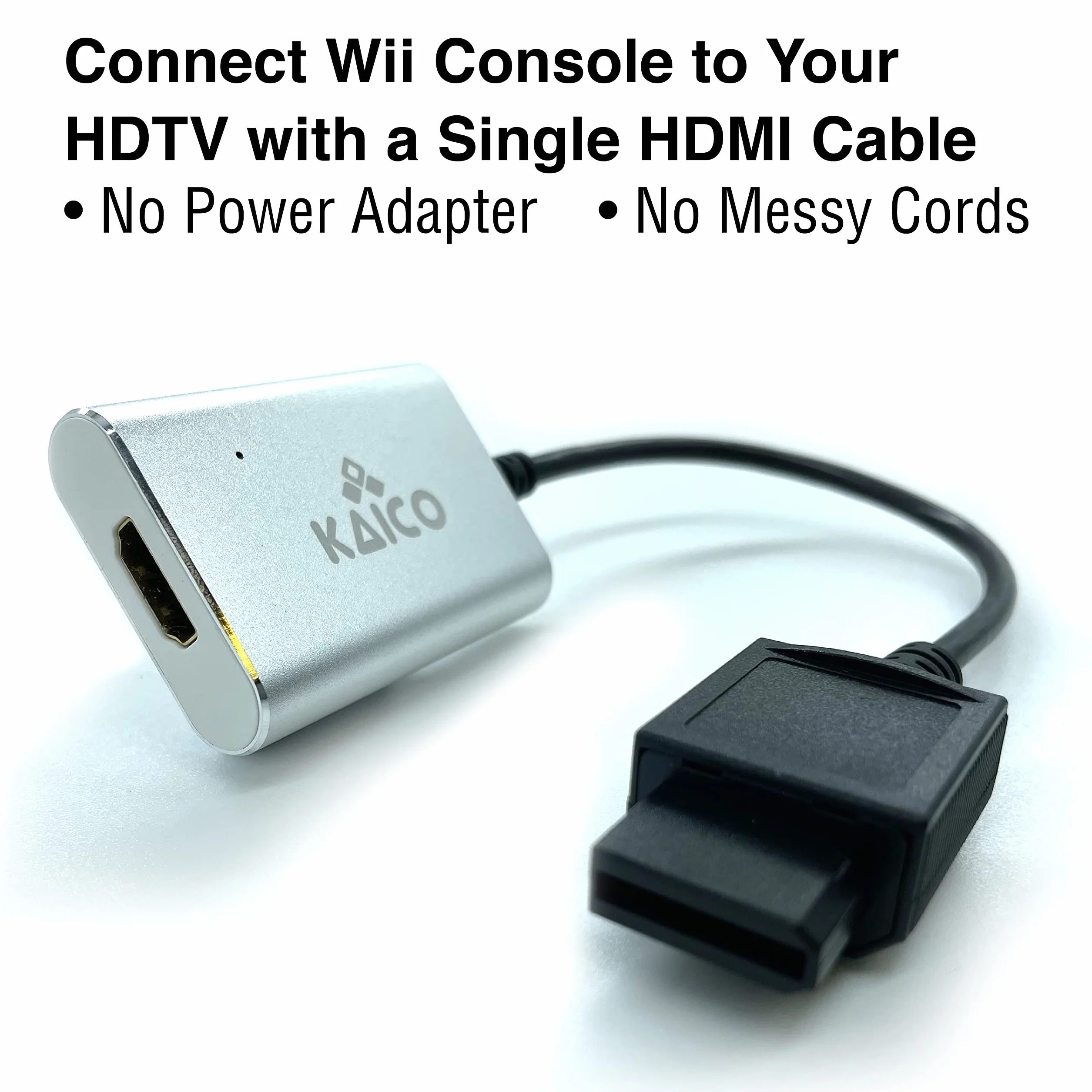 Kaico Adapter Wii na HDMI - Plug & Play, obsługuje NTSC i PAL