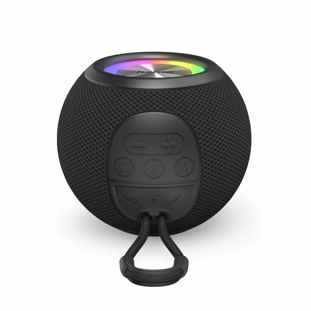Hama Głośnik Bluetooth® Ball Shape Speaker, 5 trybów świecenia, 5 W, czarny