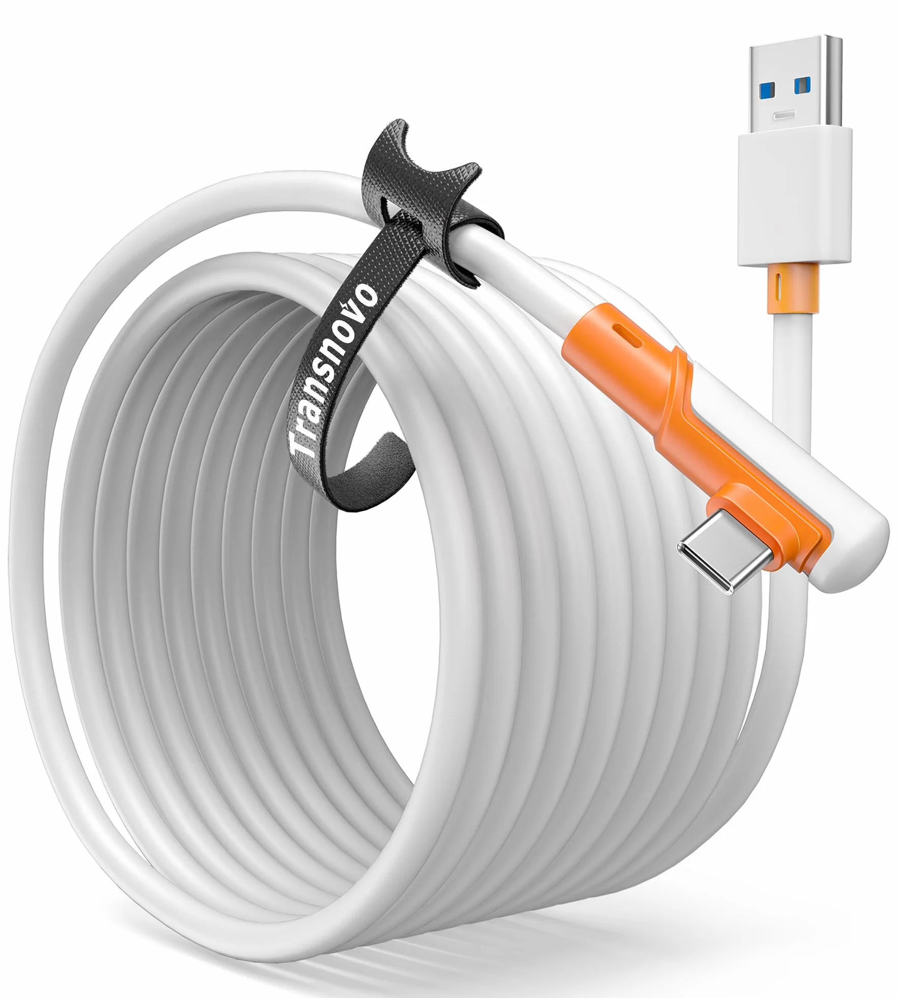 TRANSNOVO Link Cable 16ft USB 3.2 Gen 1 5Gbps kompatybilny z Meta/Oculus Quest 3, Quest 2/Pro/Pico 4, PC/SteamVR do gier VR