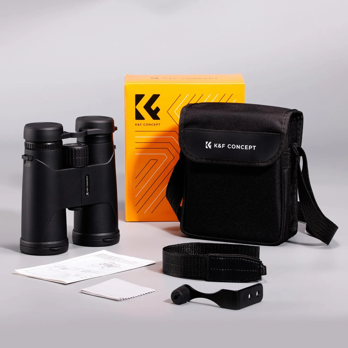 K&F Concept Lornetka dla dorosłych, 10 x 42 HD, czarna, BAK4, z uchwytem do obserwacji ptaków, polowania, wędrówek, zwiedzania