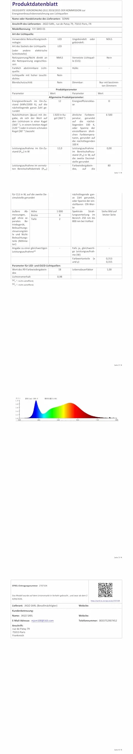 SONNI Lustro łazienkowe z oświetleniem 80x60 cm Bluetooth 5.0 LED bez zaparowania przełącznik dotykowy IP44 6400K