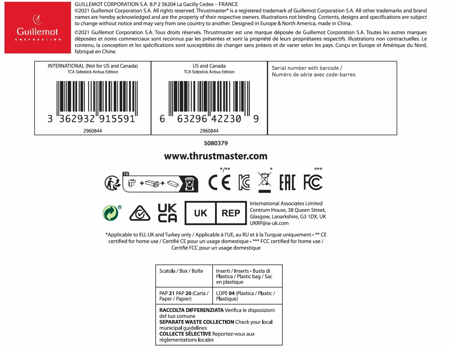 Thrustmaster TCA Sidestick Airbus Edition ergonomiczna replika bocznego drążka sterowego do PC