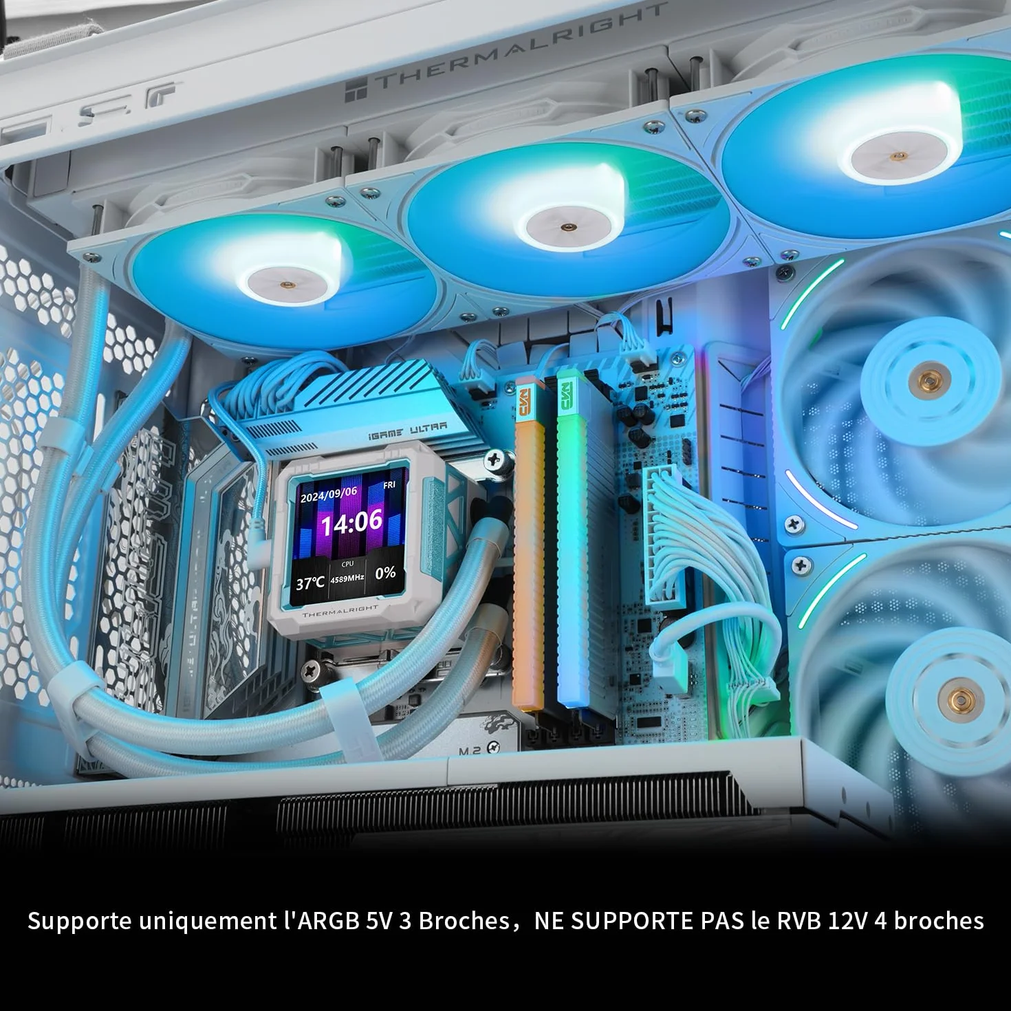 TR FW PRO 360 ARGB AIO Cooler, IPS LCD IPS o rozdzielczości 320 x 320, do AM5 i Intel 1700/1851, wysoka wydajność, chłodzona wodą ze zdejmowanym wyświetlaczem 2,73"