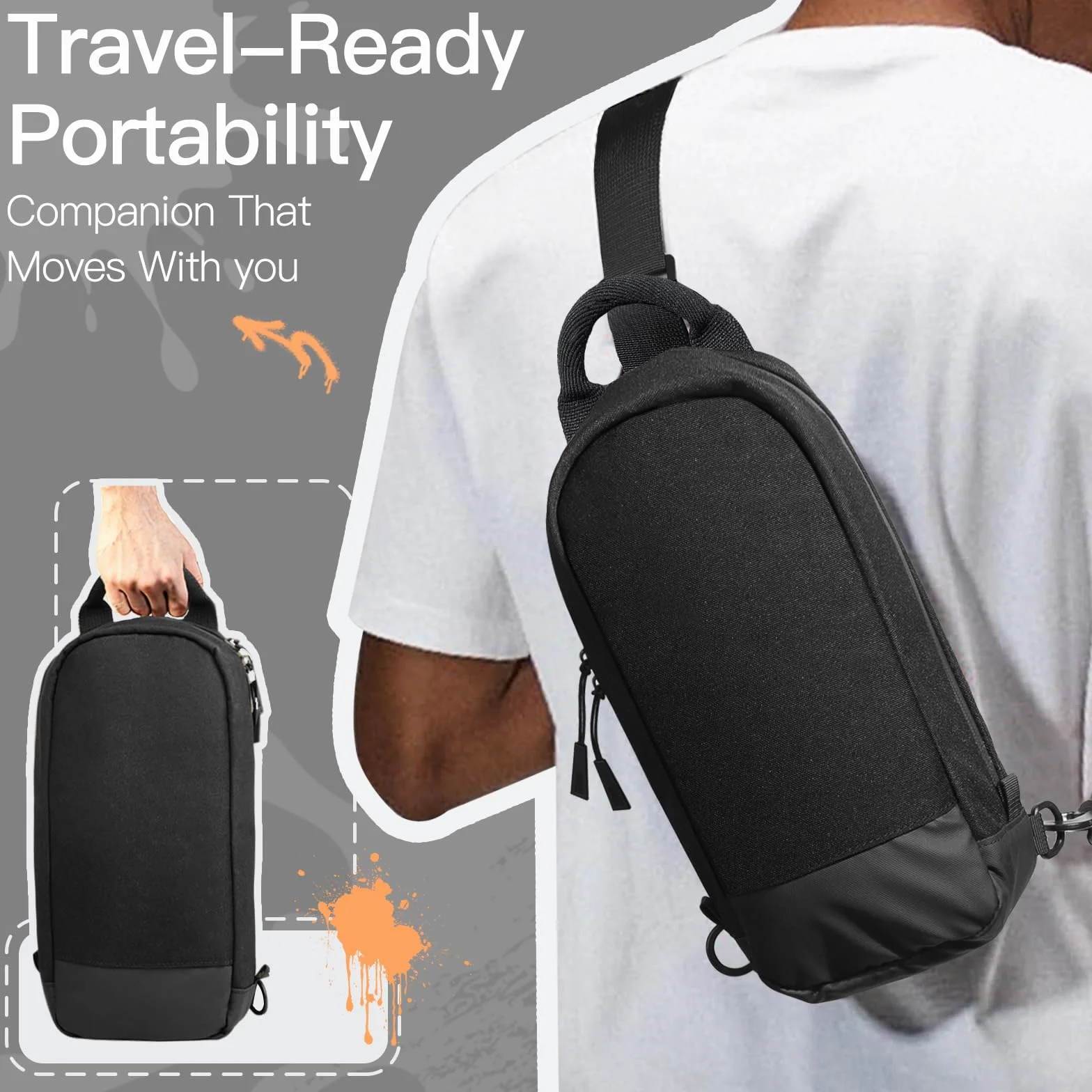 JETech Torba Sling Crossbody do Nintendo Switch 2/Switch OLED/Switch, Czarny, 8 Przegródek na Karty