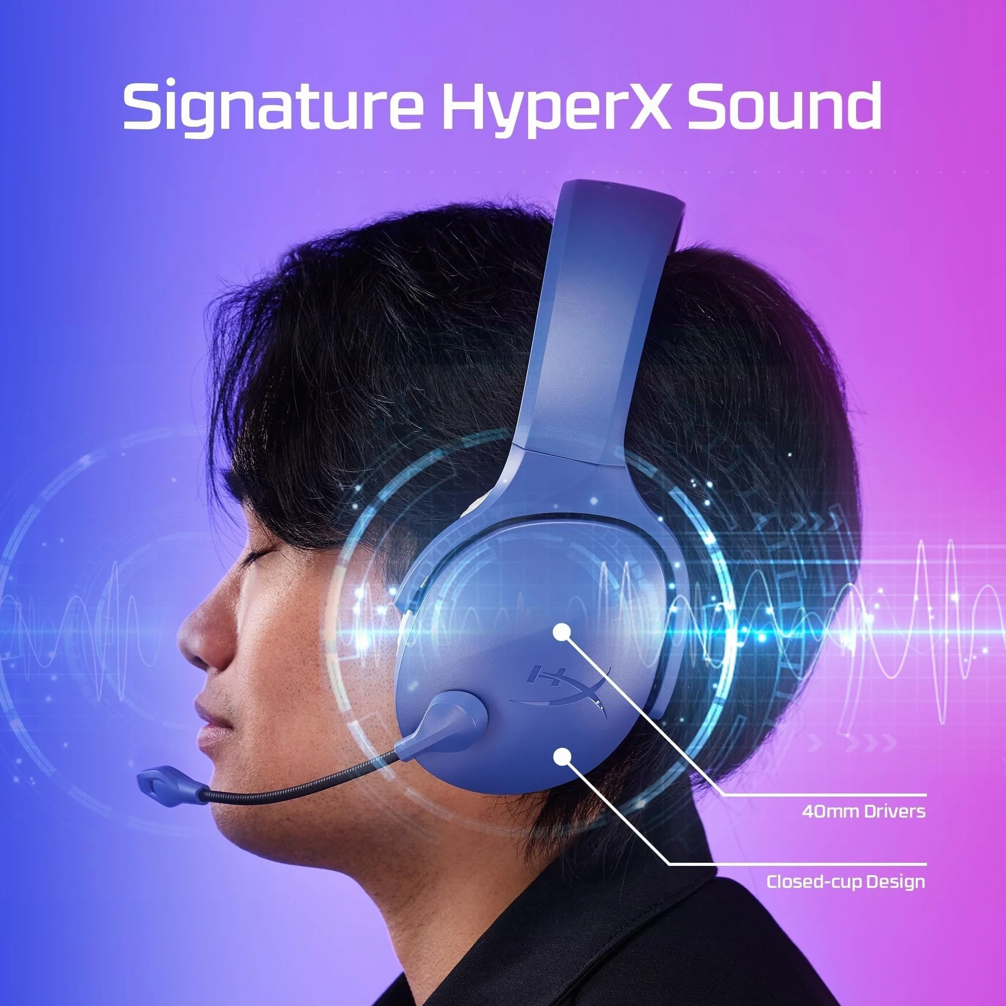 HyperX Cloud Jet podwójny bezprzewodowy zestaw słuchawkowy do gier 2,4 GHz Bluetooth PC Mac PS5 PS4 sterownik 40 mm