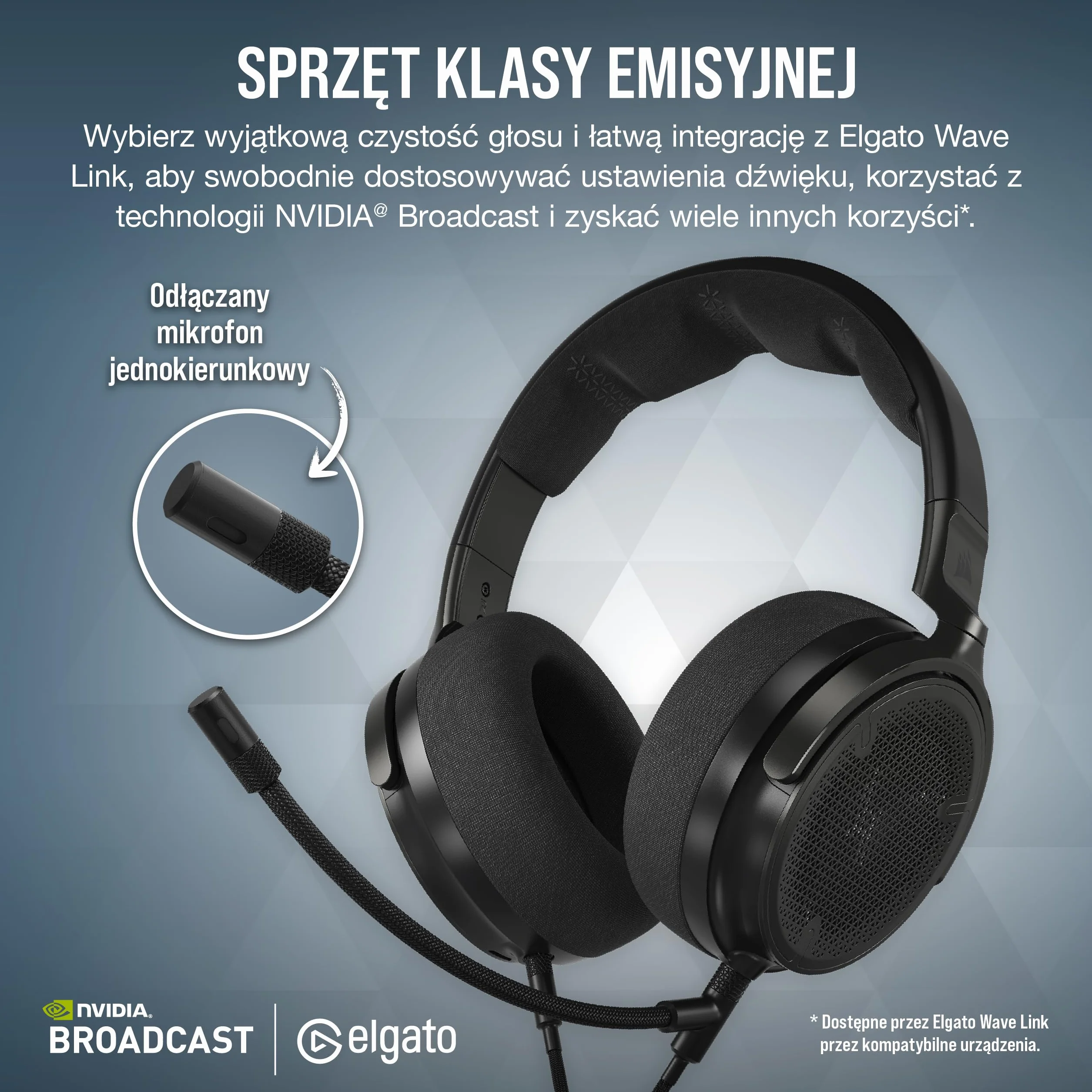 CORSAIR VIRTUOSO PRO Przewodowy Zestaw Słuchawkowy do Gier 50 mm 20Hz-40 kHz Carbon