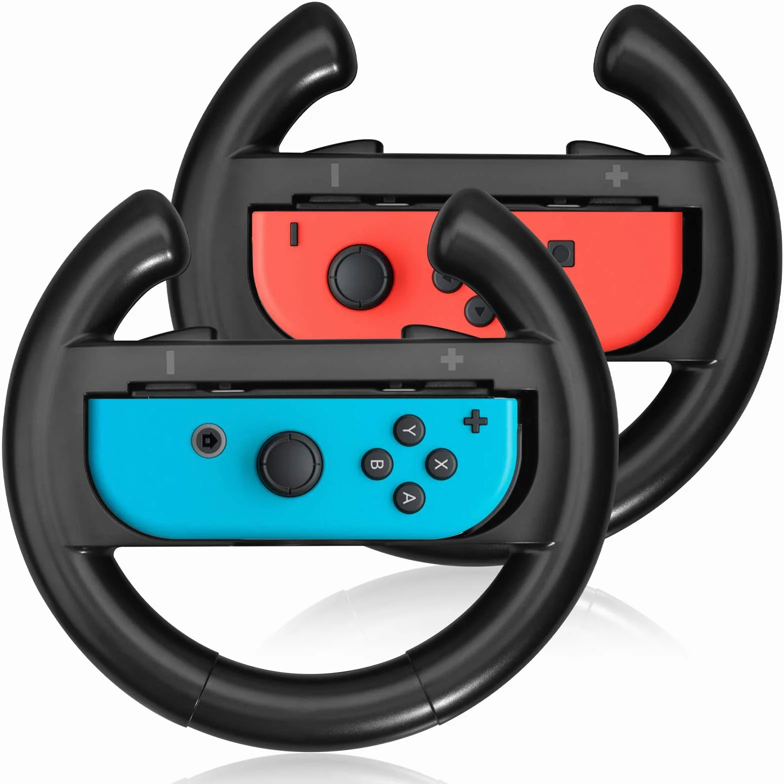 JoyHood Kierownica do kontrolera Switch/Switch OLED Joy-Con, Racing Wheel, kompatybilna z Kart 8 Deluxe [2 sztuki w opakowaniu], czarna