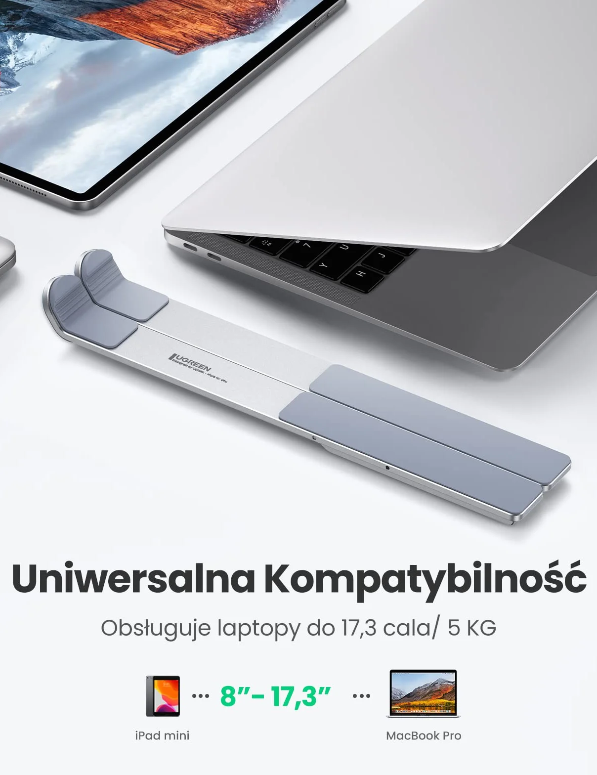 UGREEN Yüksekliği Ayarlanabilir Dizüstü Bilgisayar Sehpası Alüminyum Kompatybilna z iPad Macbook Asus HP Acer Surface Lenovo