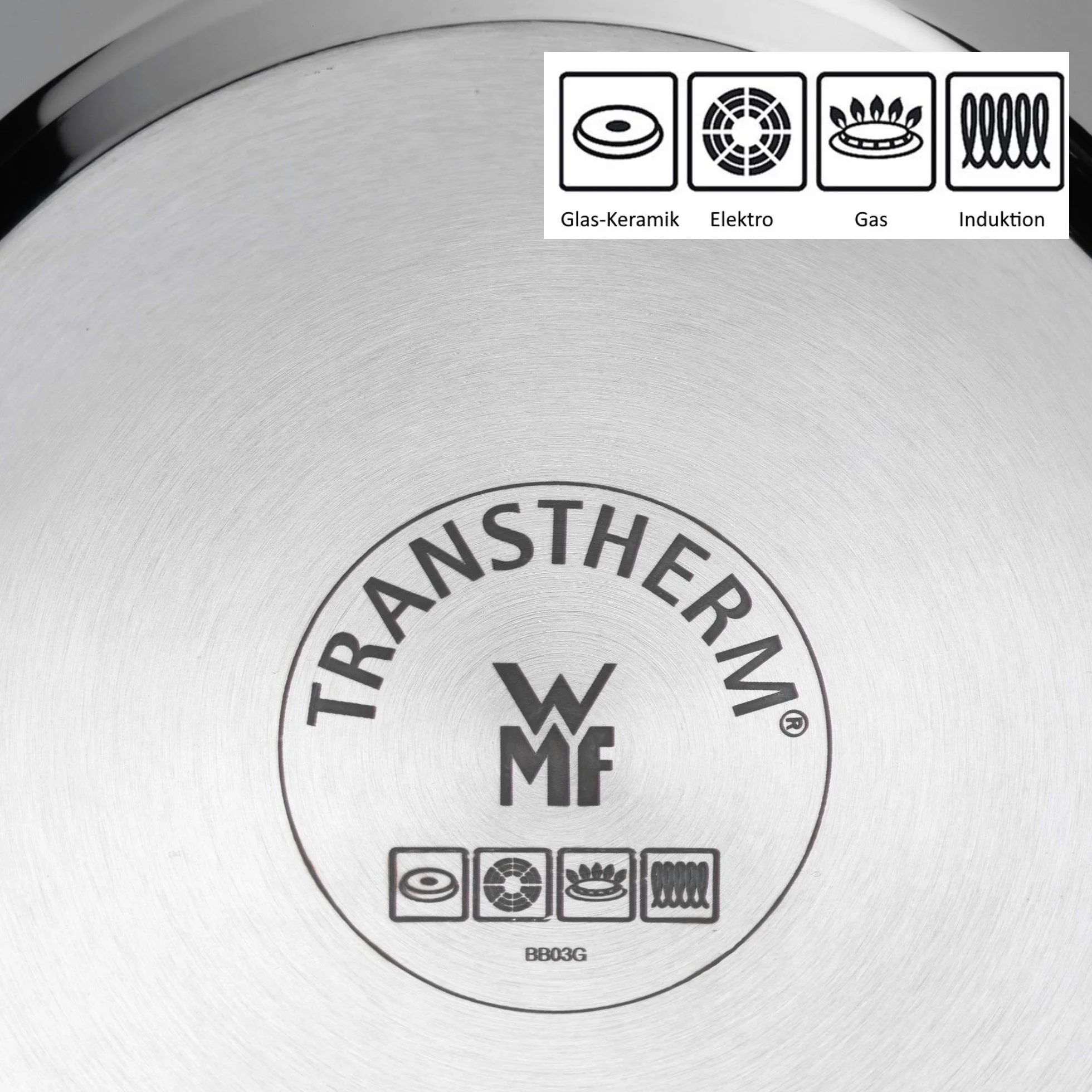 WMF Macao 2-częściowy zestaw do woków indukcyjnych, patelnia wok 36 cm ze szklaną pokrywką, polerowana stal nierdzewna Cromargan, niepowlekana