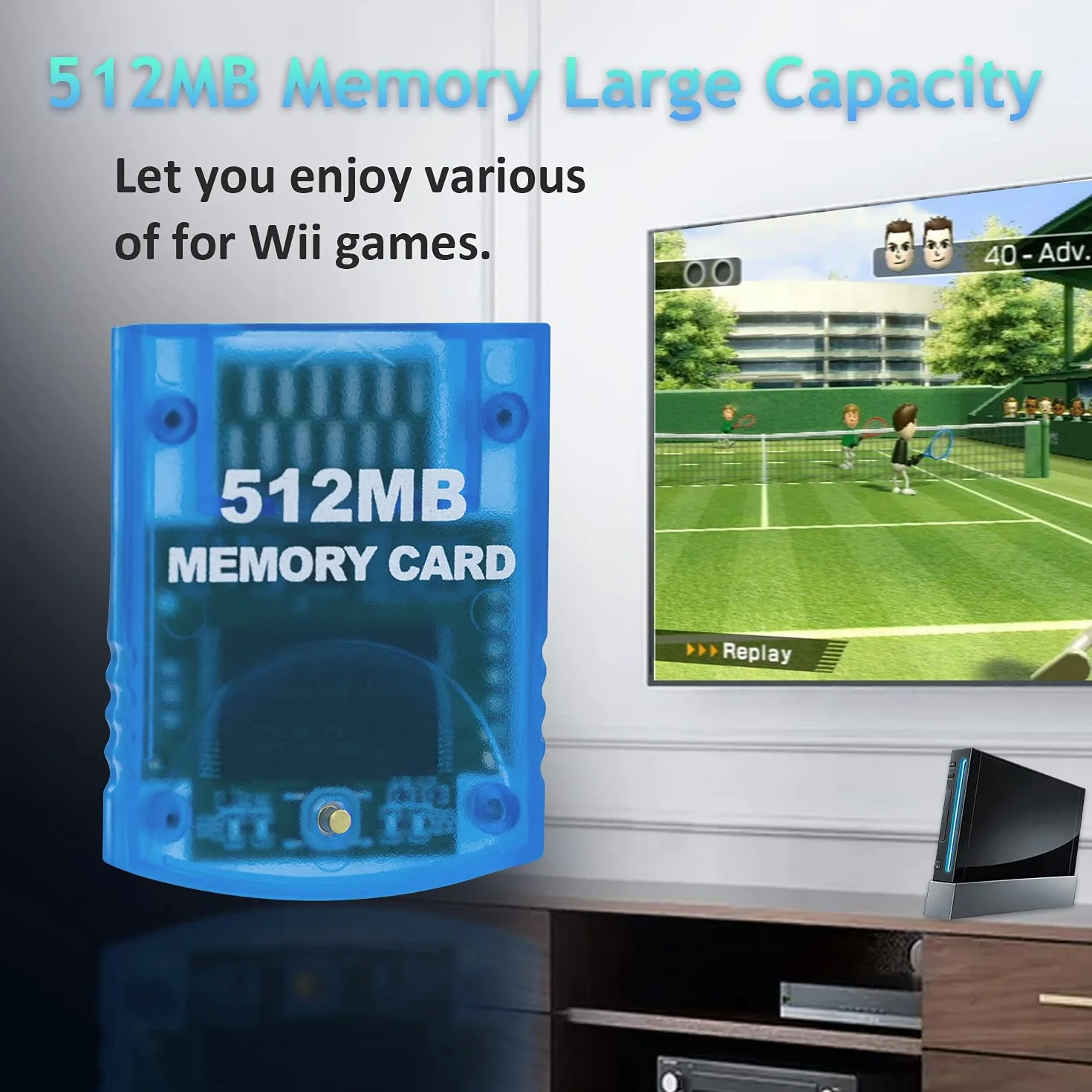 Mcbazel Karta pamięci do gier 512 MB do konsoli Wii/Gamecube GC