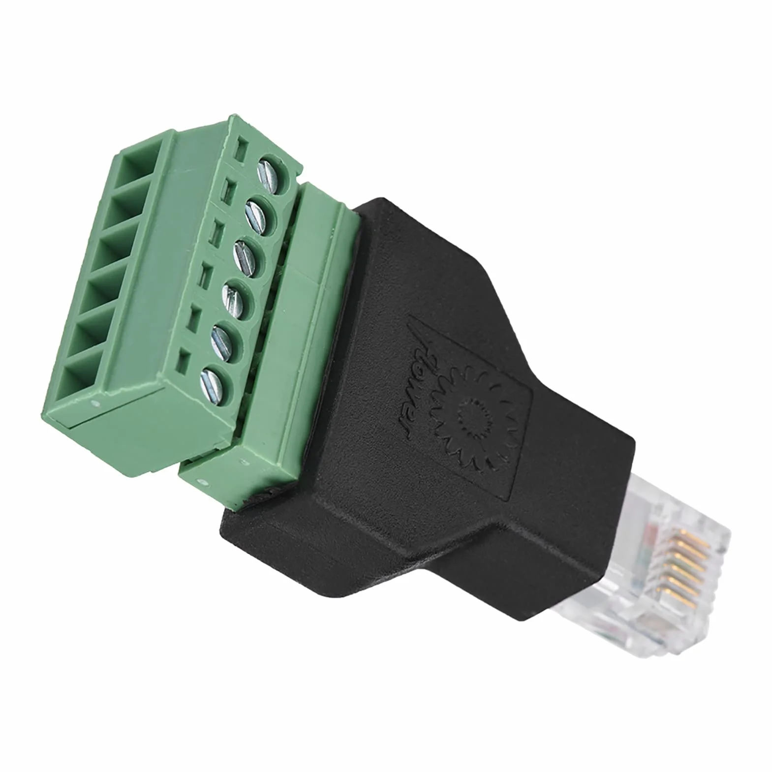 Adapter Końcówki śrubowej RJ12, 2 szt. Plastikowe Złącze Ethernet RJ12 6P6C Złącze Męskie na 6-pinowe Zaciski śrubowe