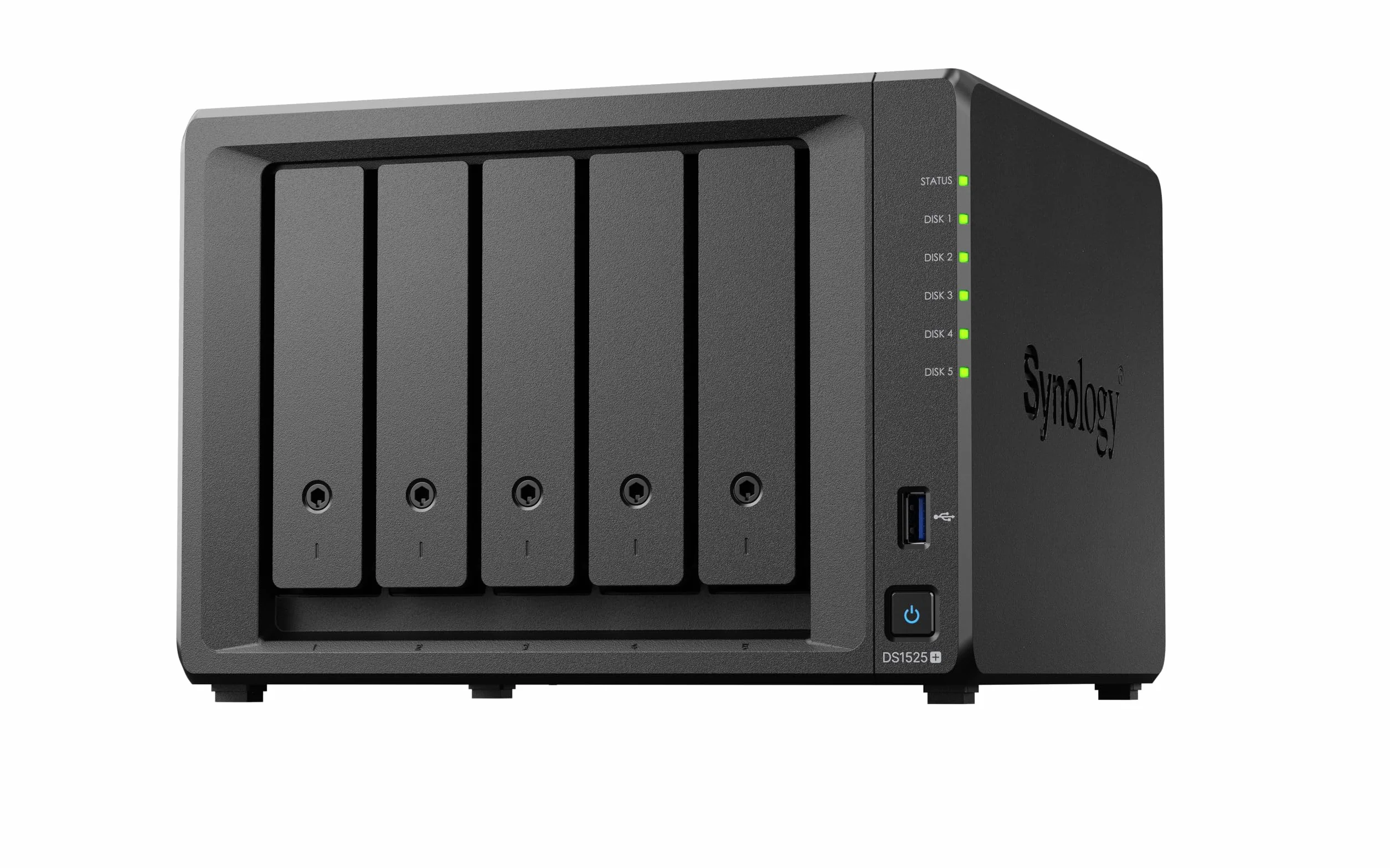 Synology DiskStation DS1525+ serwer pamięci masowej Ryzen Embedded V1500B 8 GB DDR4 0 TB - czarny