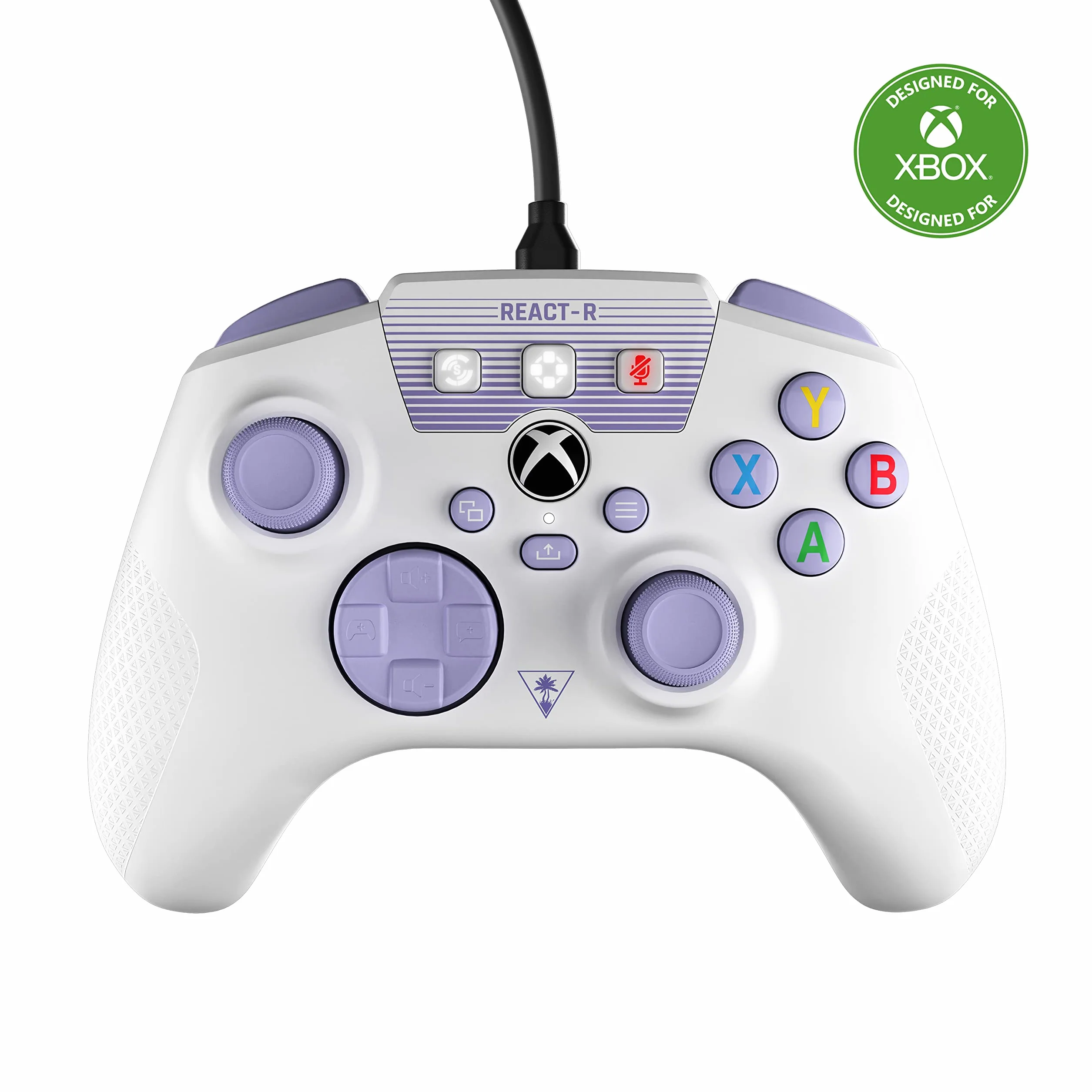 Turtle Beach REACT-R Kontroler – biały/fioletowy Xbox Series X, Xbox Series S & Xbox One | Windows 10 & 11, VelocityOne Rudder