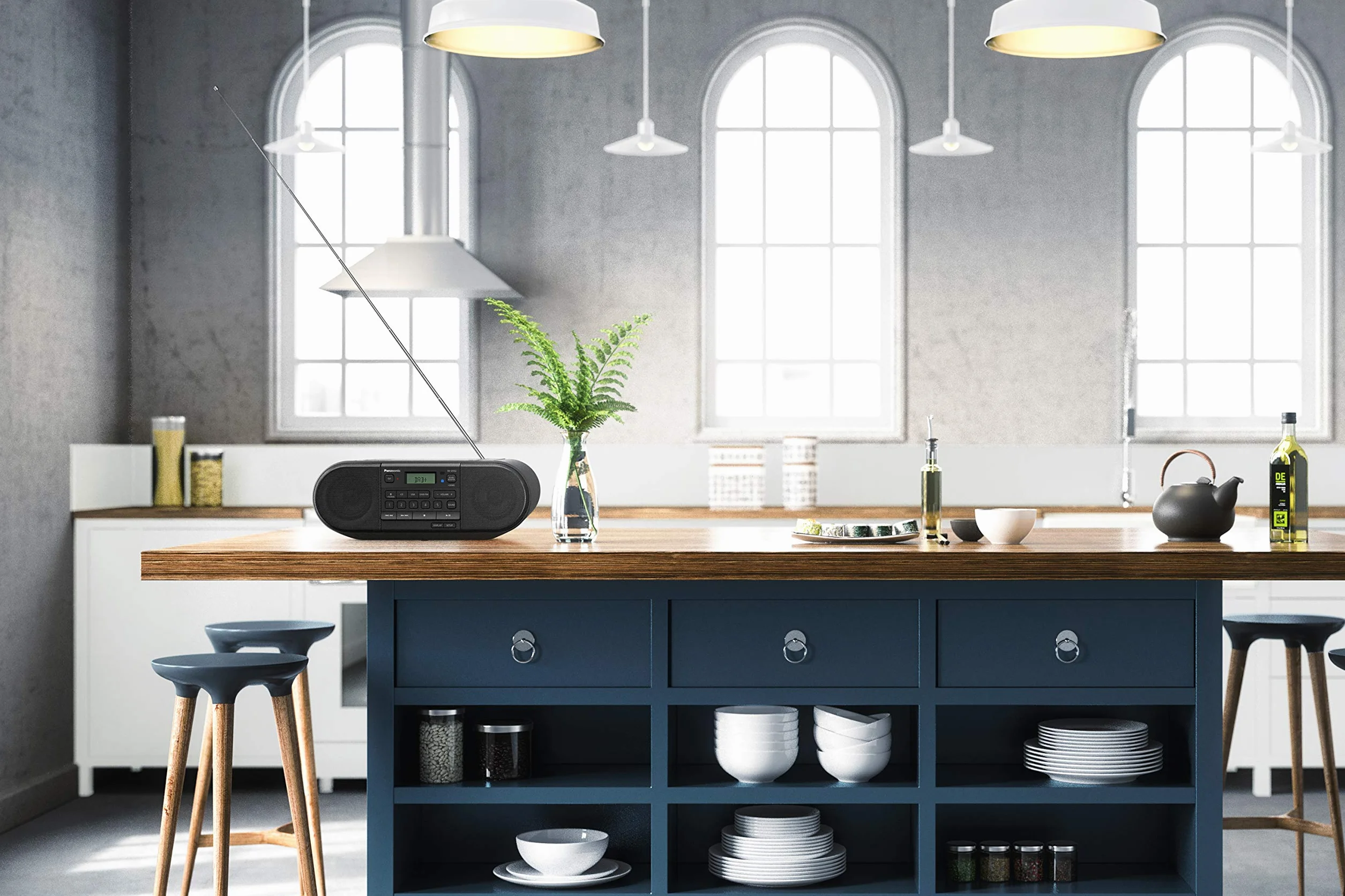 Panasonic RX-D552 przenośny odbiornik radiowy DAB+ o dużej mocy 20W (CD, Bluetooth®, USB, pełnozakresowe głośniki 8cm, Sound Booster, na baterie), czarny