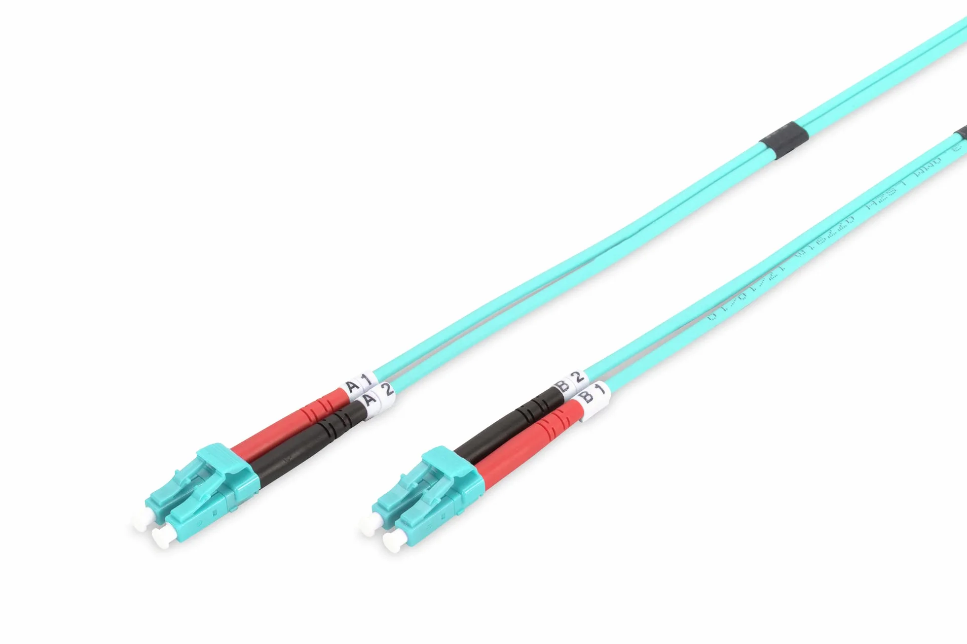 DIGITUS DK-2533-01/3 – Kabel Światłowodowy OM3 – 1 m – LC do LC – Dupleksowy – 1/10/40/100 Gbit/s – MM Wielomodowy Światłowodowy Kabel LAN – Typ Włókna: 50/125 µ – Turkusowy (Aqua)