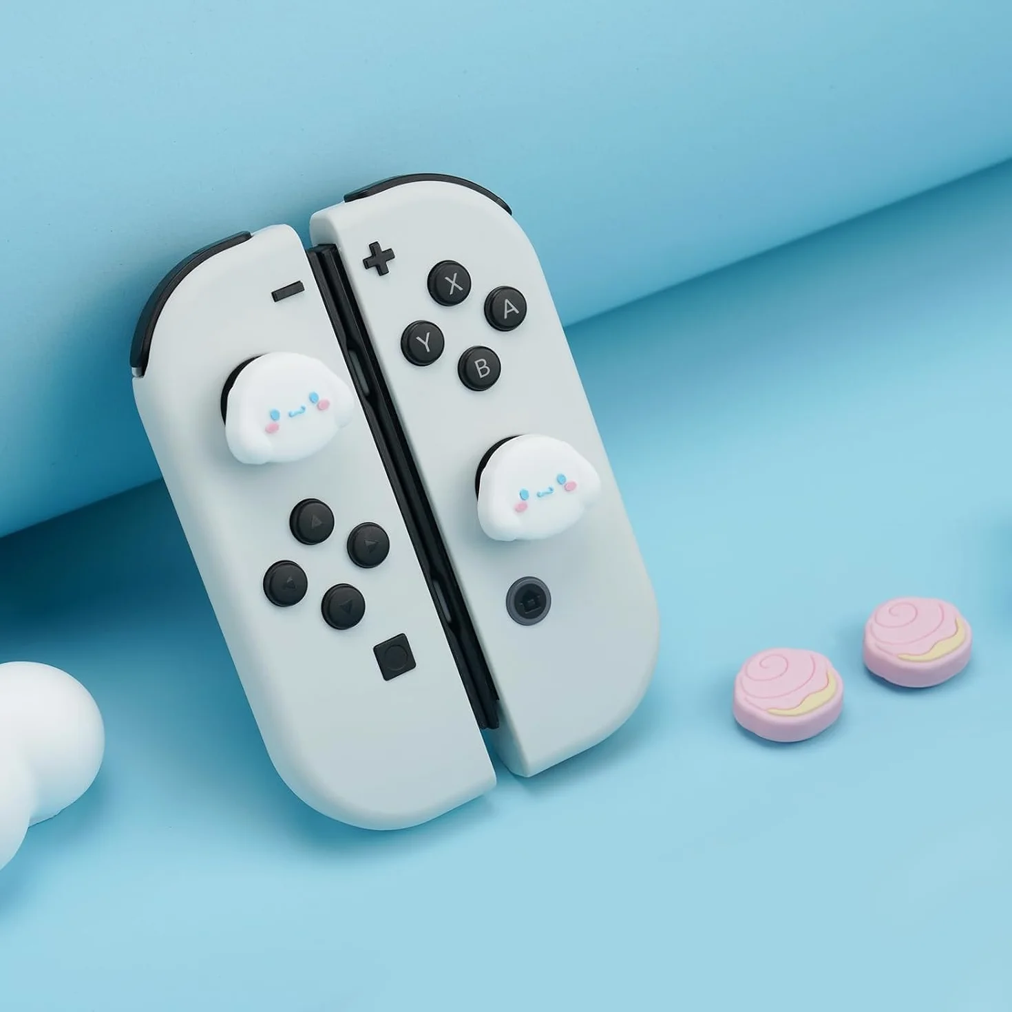 Kuitmor 4 szt. Switch Joy Con nakładki na kciuk, miękkie silikonowe etui na joystick, kawaii, kompatybilne z Switch/OLED/Lite (DEG)