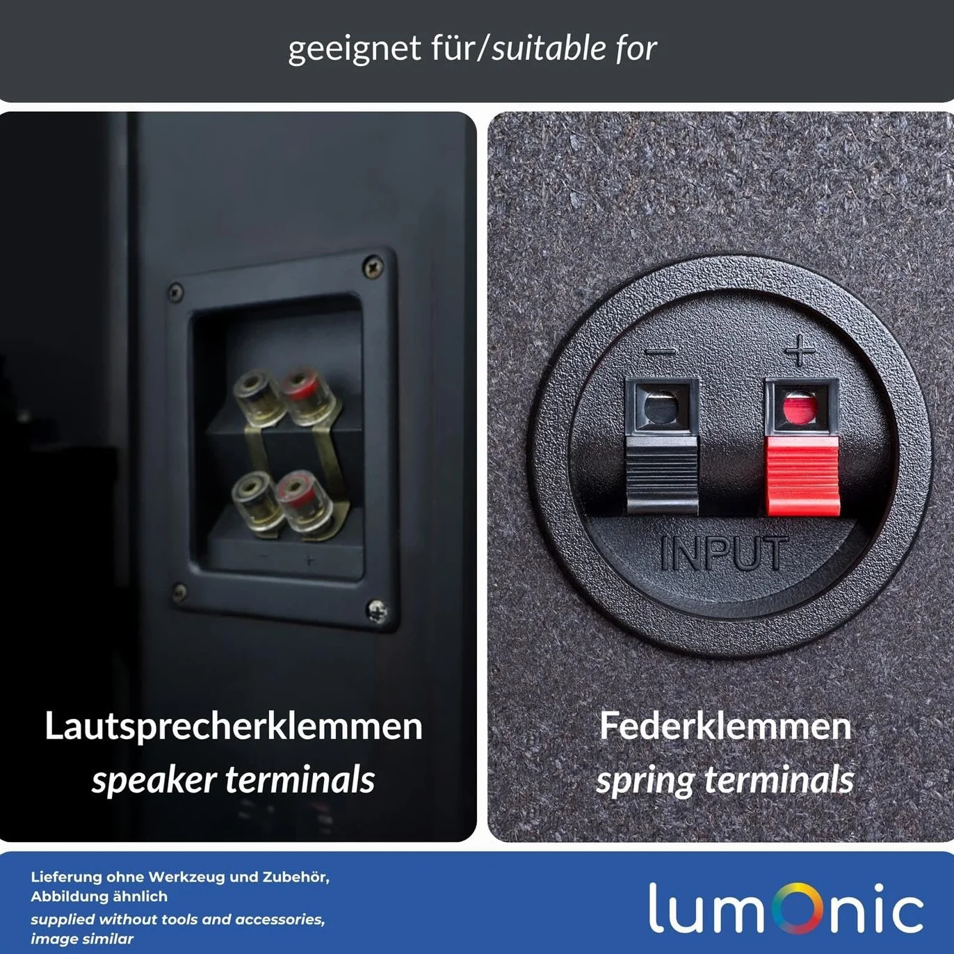 Lumonic Kabel glosnikowy | 50m Czerwony Czarny | 2x 0,75mm² CCA | Kabel glosnikowy HiFi | Podwójna linia audio