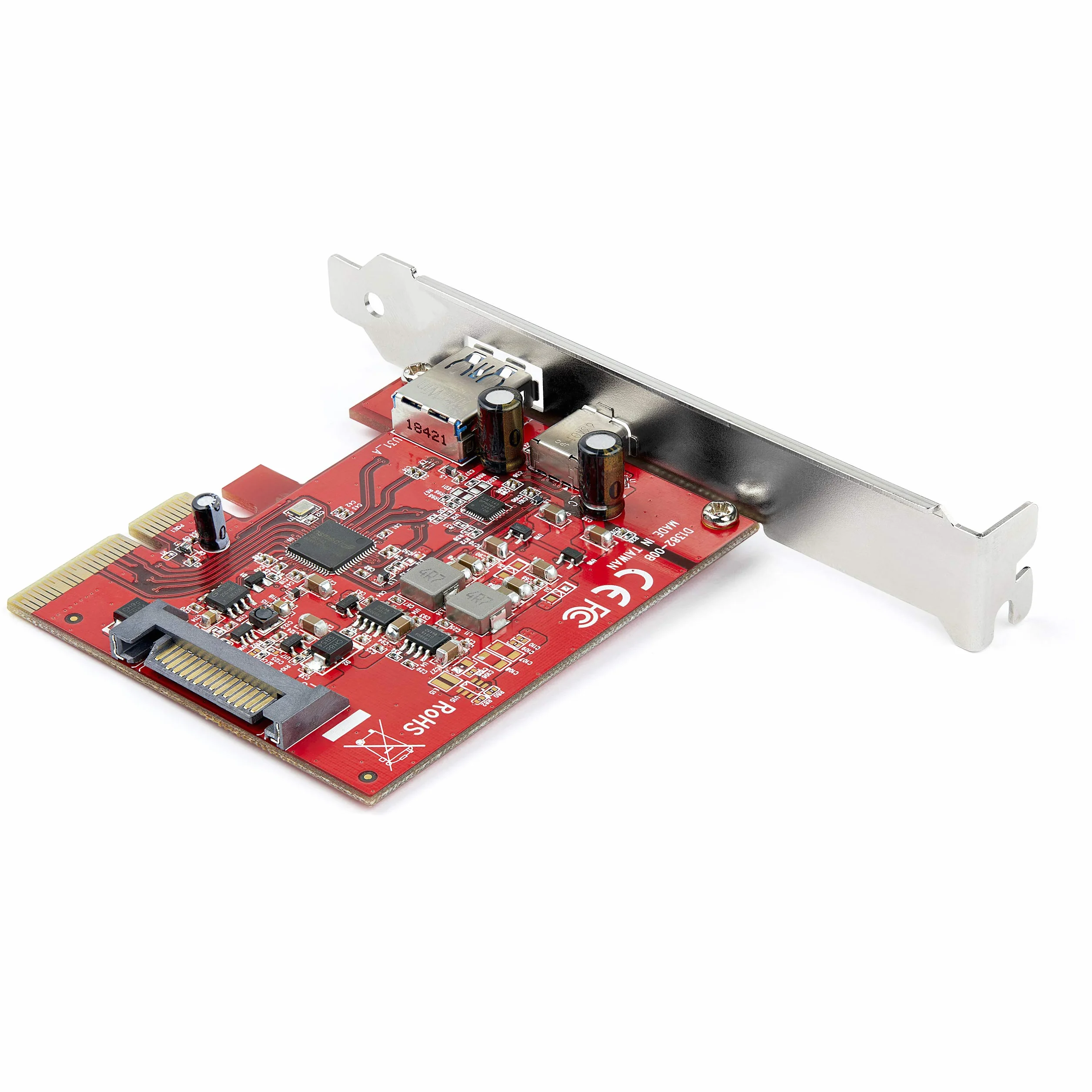 StarTech.com 2-portowa karta USB 10 Gb/s USB-A i USB-C PCIe - USB 3.1 Gen 2 PCI Express typu C/A adapter karty kontrolera hosta - USB 3.2 Gen 2x1 PCIe rozszerzenie karta rozszerzeń - Windows, macOS,