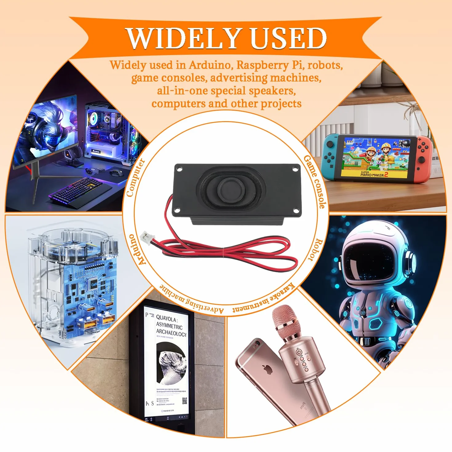 Głośnik 3 W, 8 omów, 3 W, 8 omów, interfejs JST-PH2.0, do płyt głównych, elektronicznych projektów DIY i monitorów LCD TV (4 sztuki)