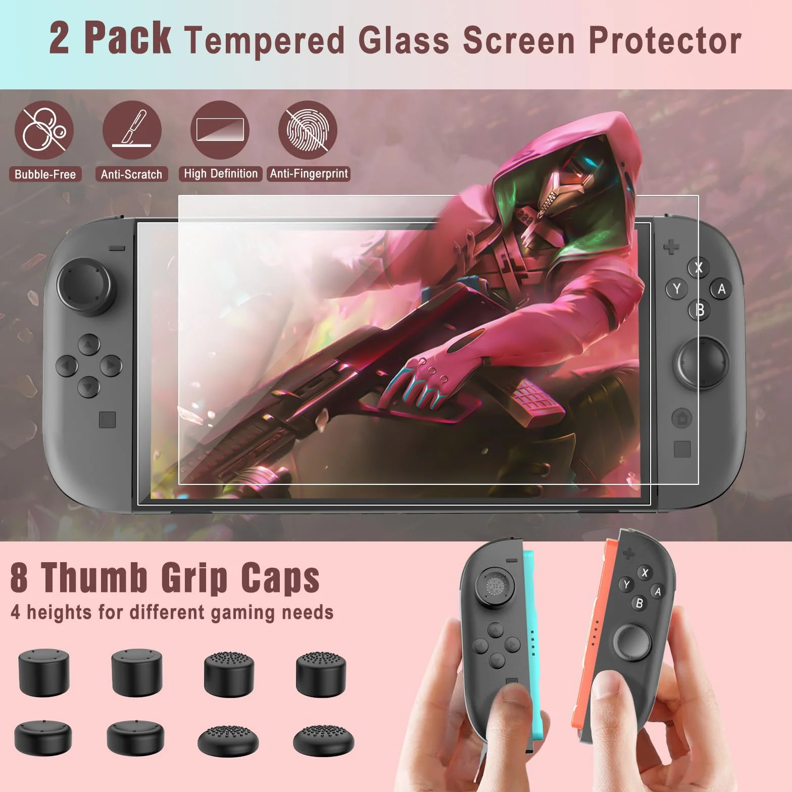 TiMOVO Accessories Bundle Kit for Nintendo Switch 2, 14 in 1 Switch 2 Accessories with Carrying Case, PC Protective Cover, TPU JoyCon Case, 2 Pack Screen Protectors and 8 Pack Thumb Grip Caps, Red