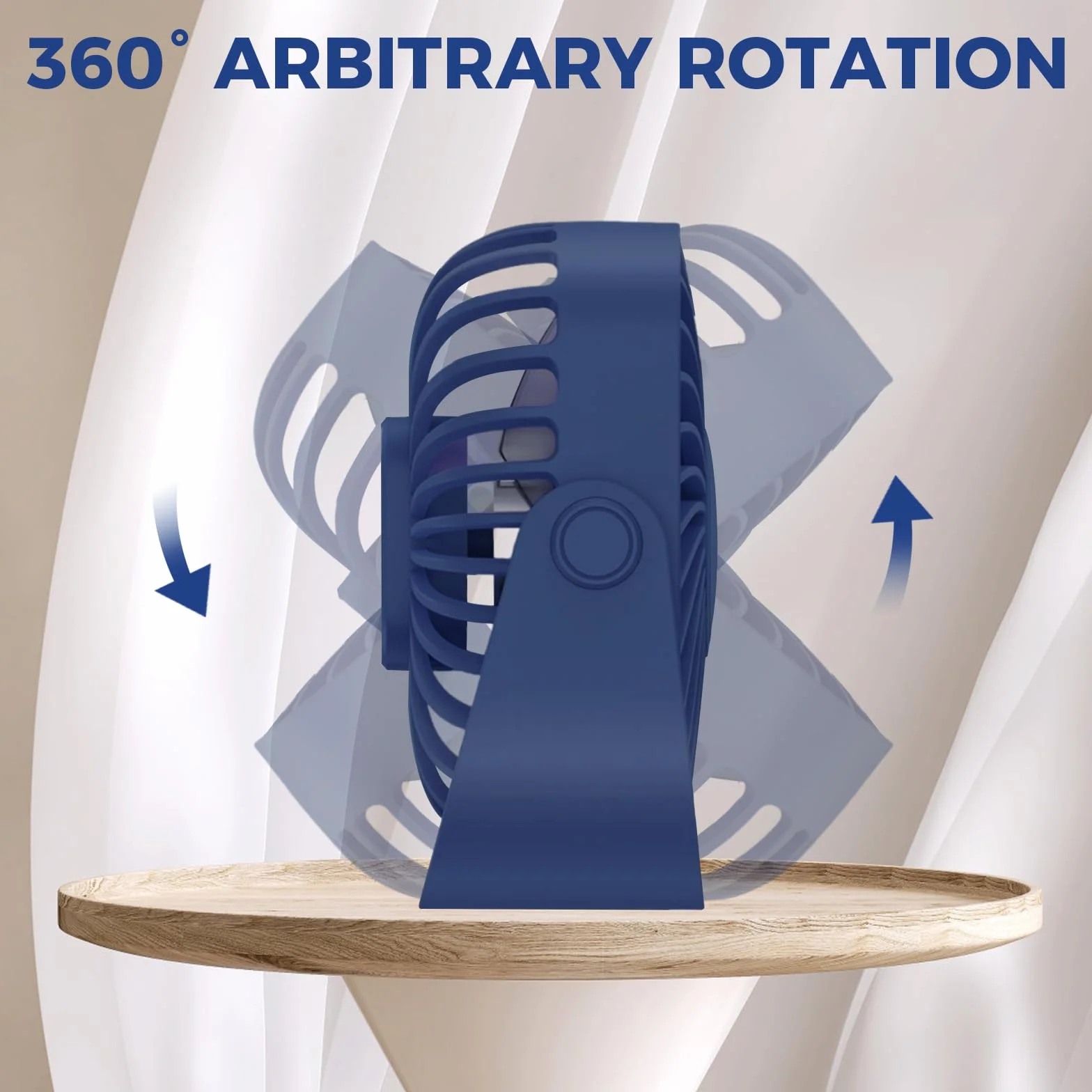 Jsdoin Wentylator USB, wentylator biurkowy, mały wentylator biurkowy, mini wentylator osobisty, 3 prędkości, wentylator biurkowy, regulacja obrotu o 360°, silny wiatr, mały, mocny wentylator do biura,