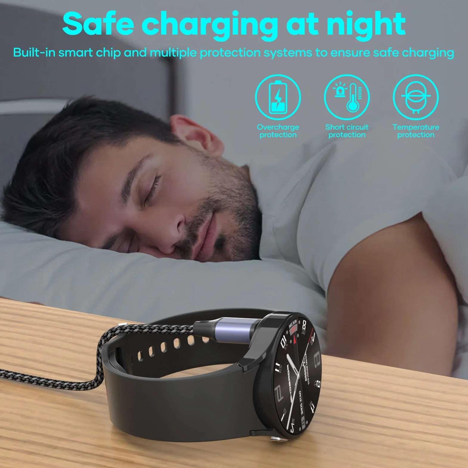 USB C kabel do ładowania dla zegarków Garmin, 1,2 m, Forerunner 945/955/965/265/55, Tactix, Vivoactive 4S/5, Venu 2S/3S/SQ, Epix Pro 2