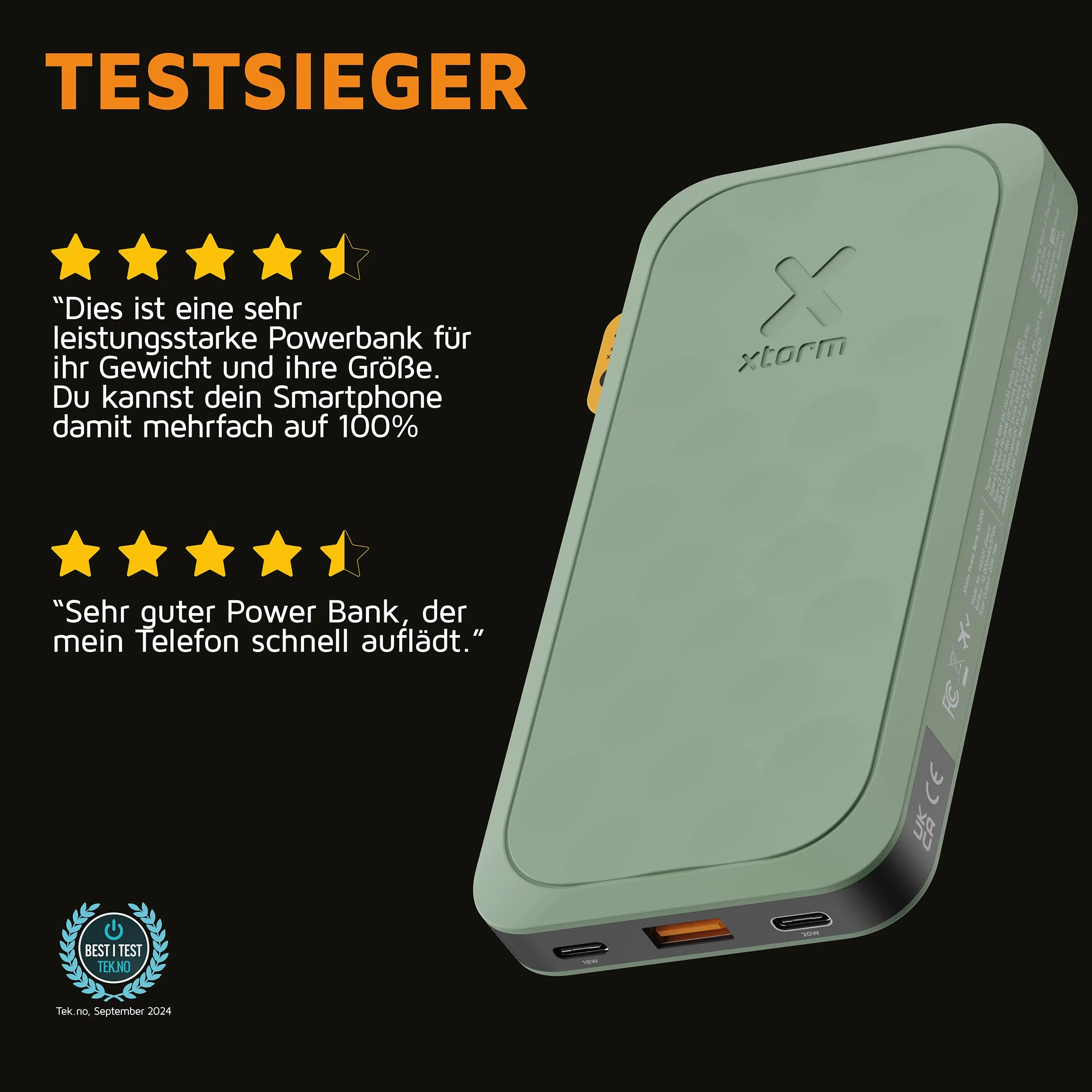 20 W FUEL SERIES POWERBANK 10 000 - SAGE GREE