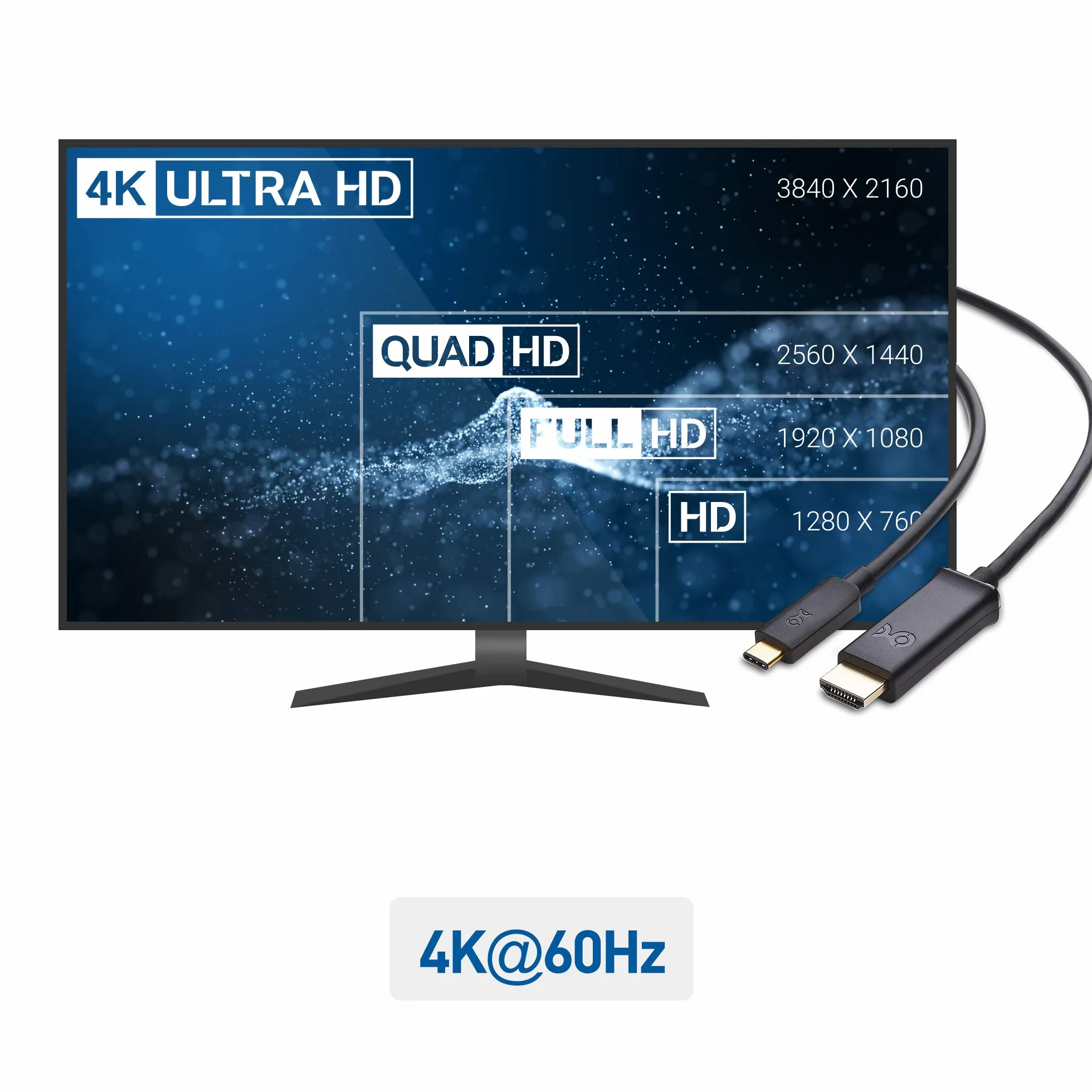 Cable Matters Kabel USB C do HDMI (kabel USB-C do HDMI) obsługujący 4K 60 Hz w kolorze czarnym 1,8 m - port Thunderbolt 3 zgodny z MacBookiem Pro, Dell XPS 13/15, Surface Book 2 i innymi