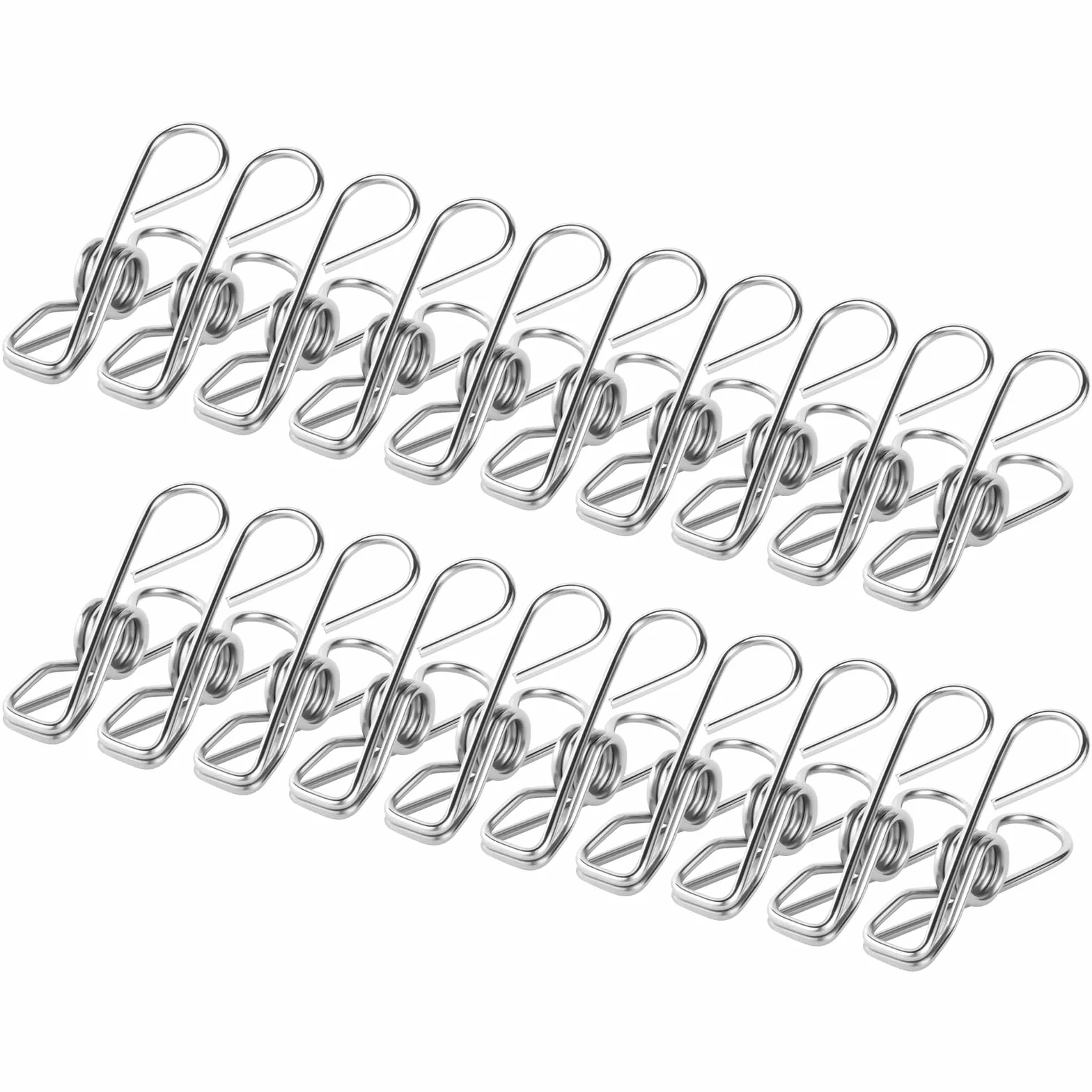Vicloon Spinki do ubrań, spinacze do ubrań, 100 szt. spinek ze stali nierdzewnej, 4.5 cm, mocne uchwyty metalowe klipsy do prania, wieszak na ubrania, do kuchni, biura