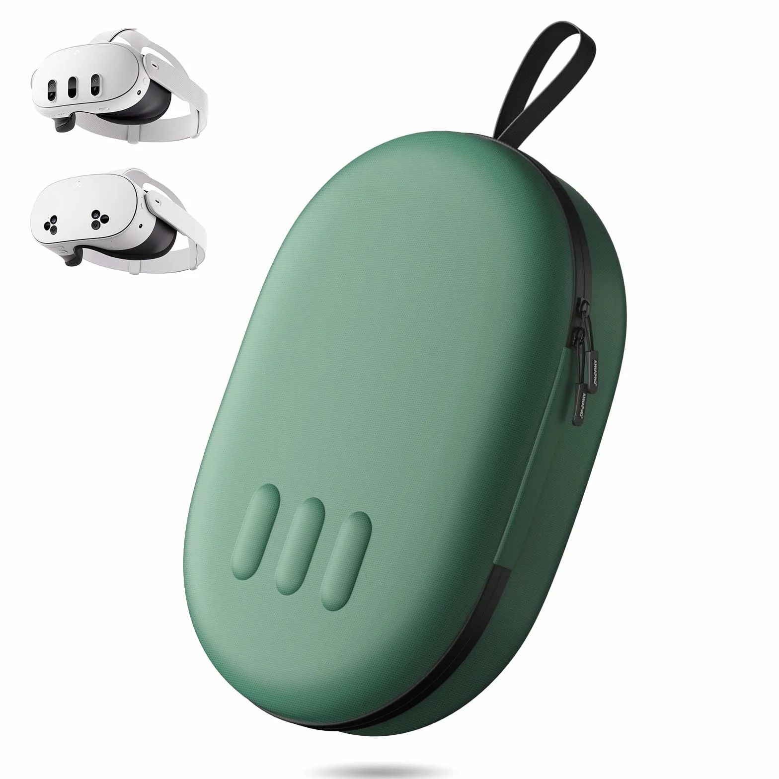 Torba do Meta Quest 3S/3, kompatybilna z Battery Elite Strap, kontrolerami i innymi akcesoriami, twarde etui z doskonałą ochroną podczas podróży, zielony, Stylowy